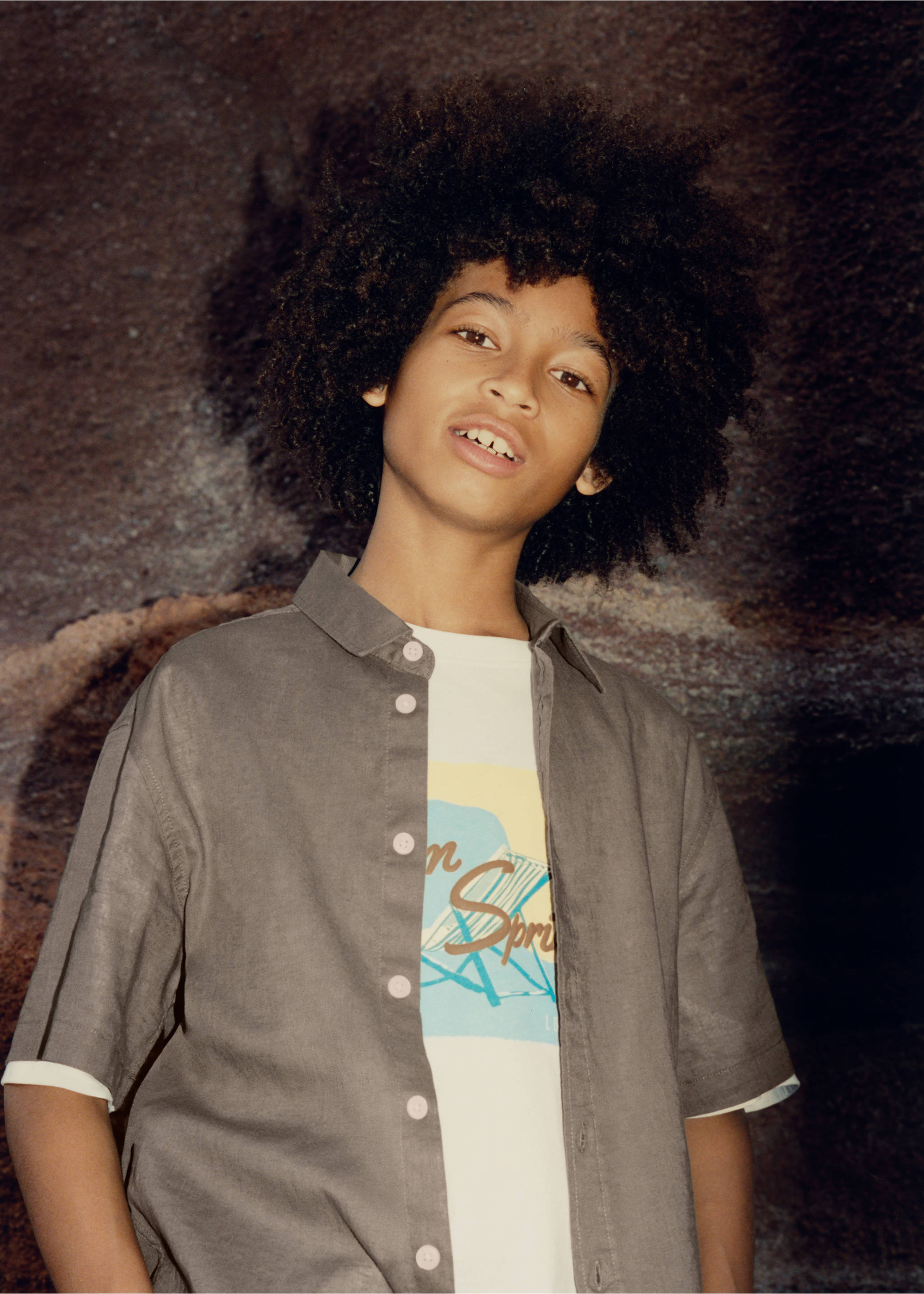 Printed cotton-blend t-shirt - Details of the article 5, Off White. Ref: 27058268-00.