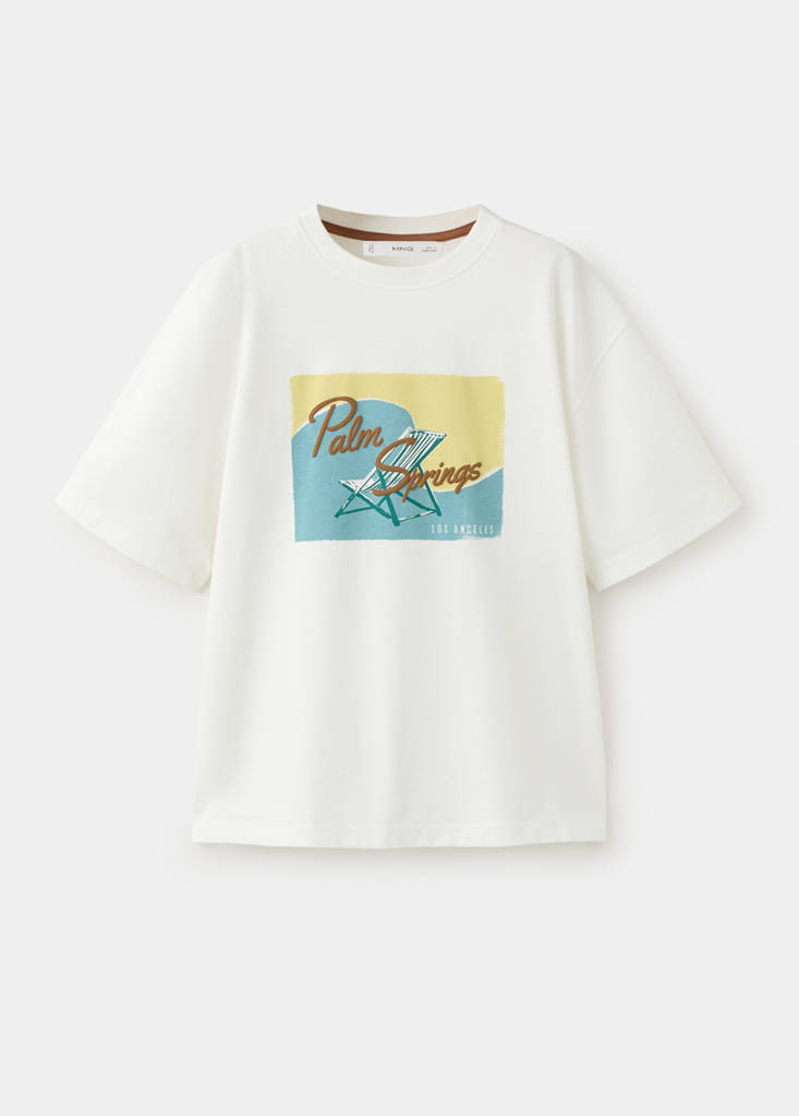 Printed cotton-blend t-shirt — Off White