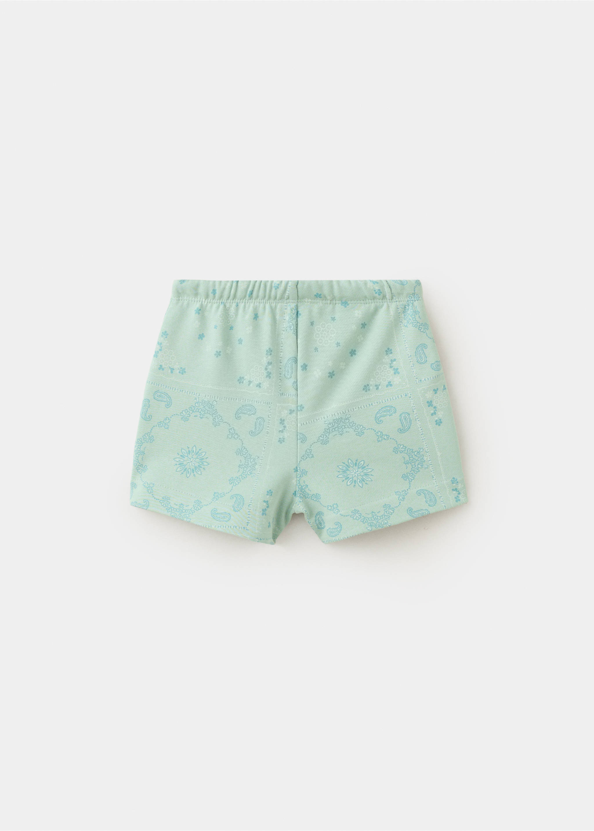 Shorts mit Blumenmuster - Rückseite des Artikels, Himmelblau. Ref: 27058269-00.