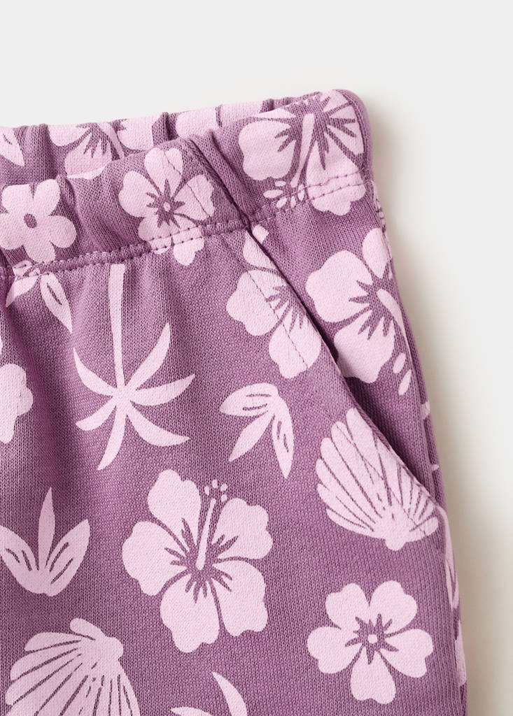 Floral-print shorts — Lilac