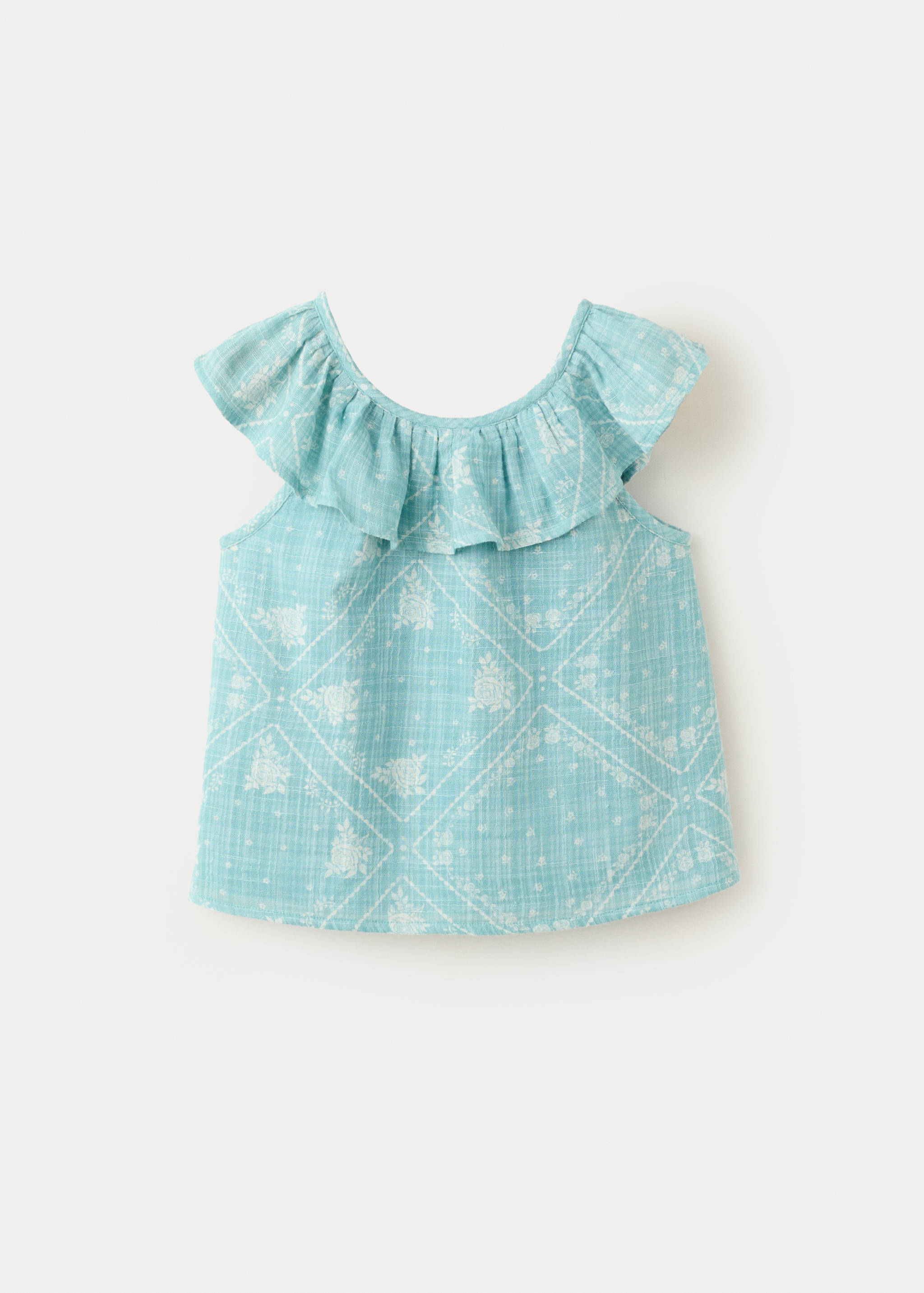 Printed blouse with a babydoll collar - Article without model