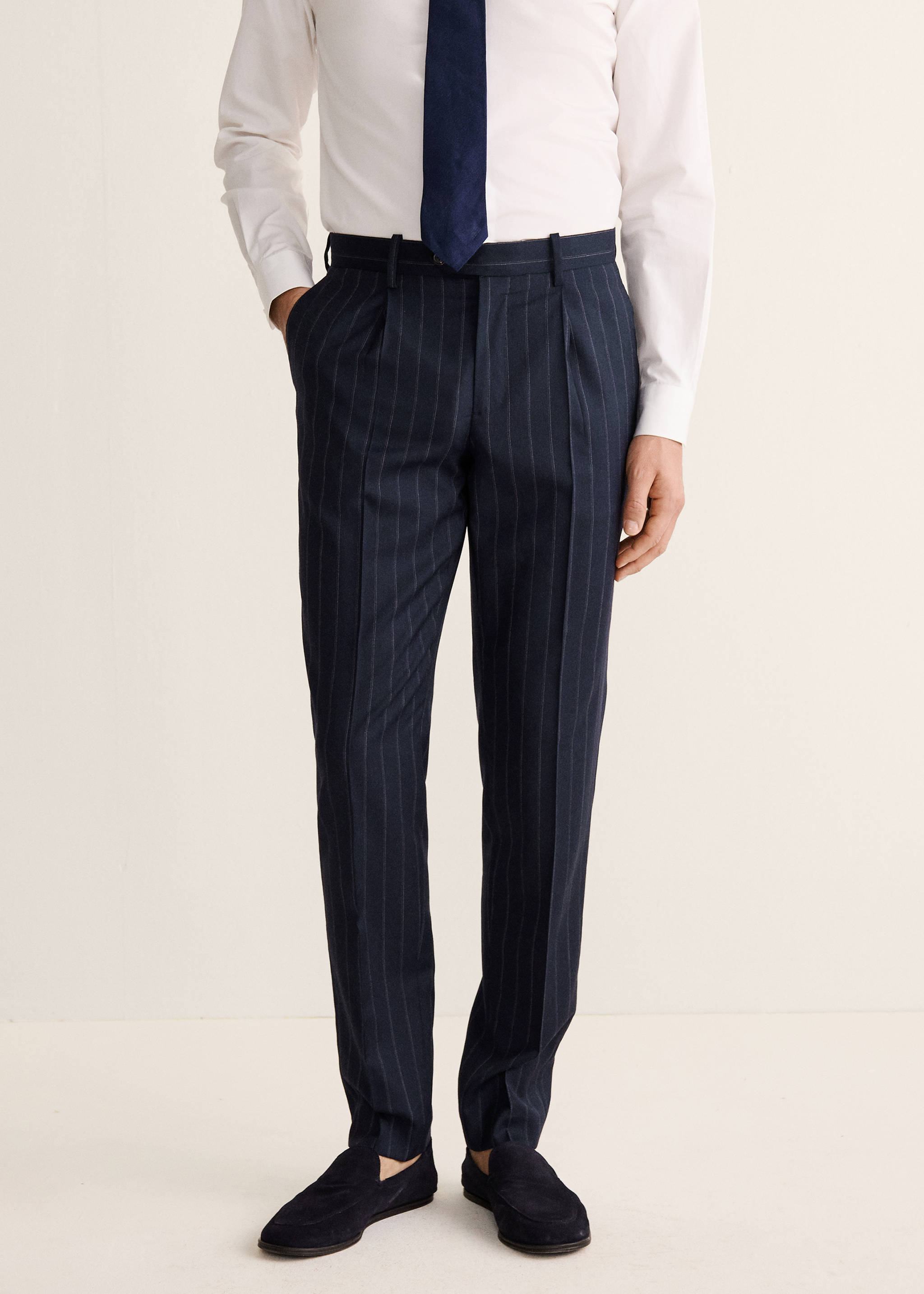 Костюмные брюки Venecia из 100% шерсти в полоску - Средний план