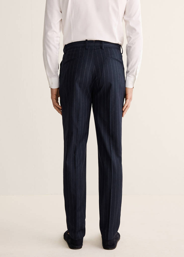 Venice suit trousers 100% wool stripes — Navy