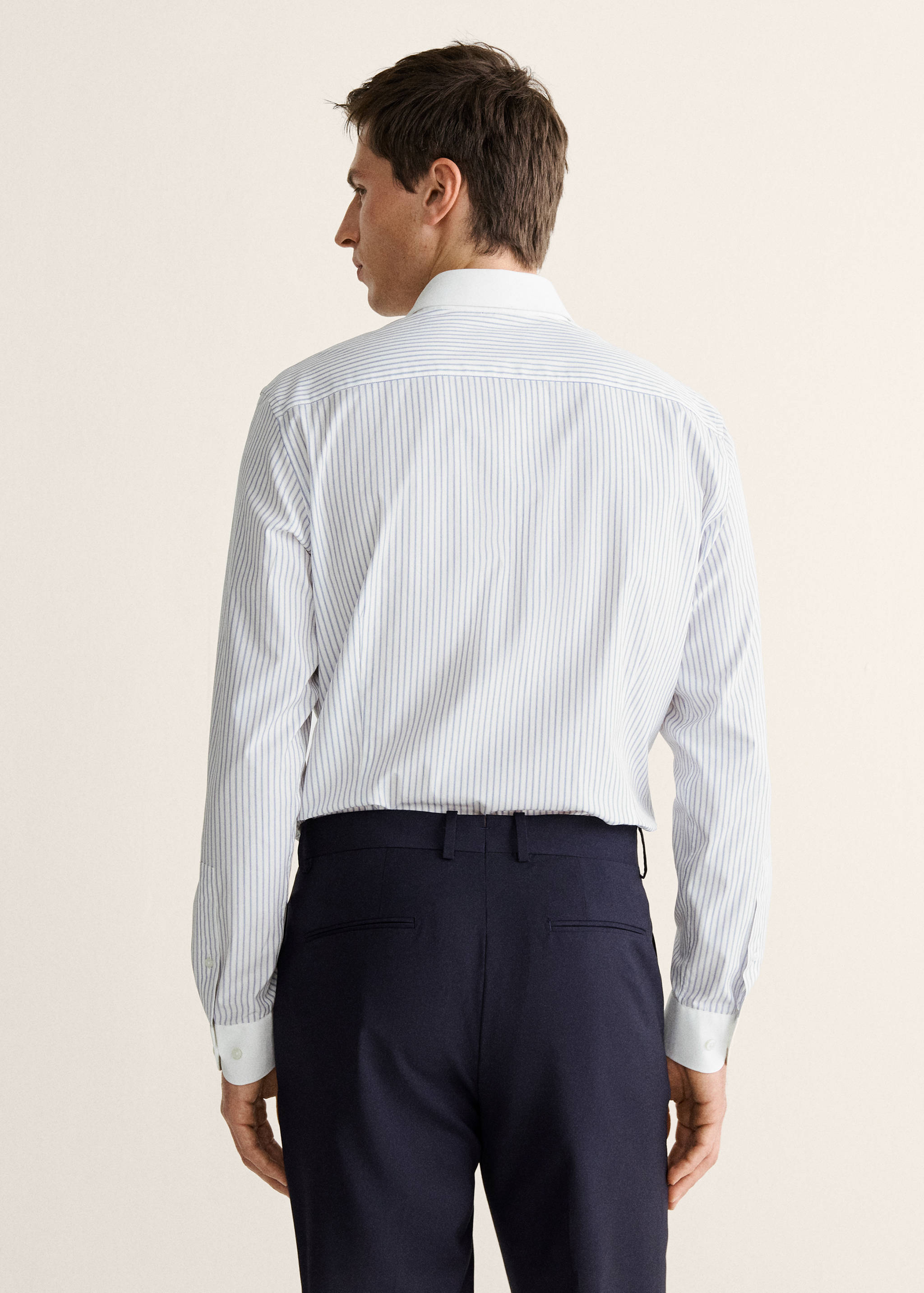 100% cotton slim-fit striped shirt - Reverse of the article