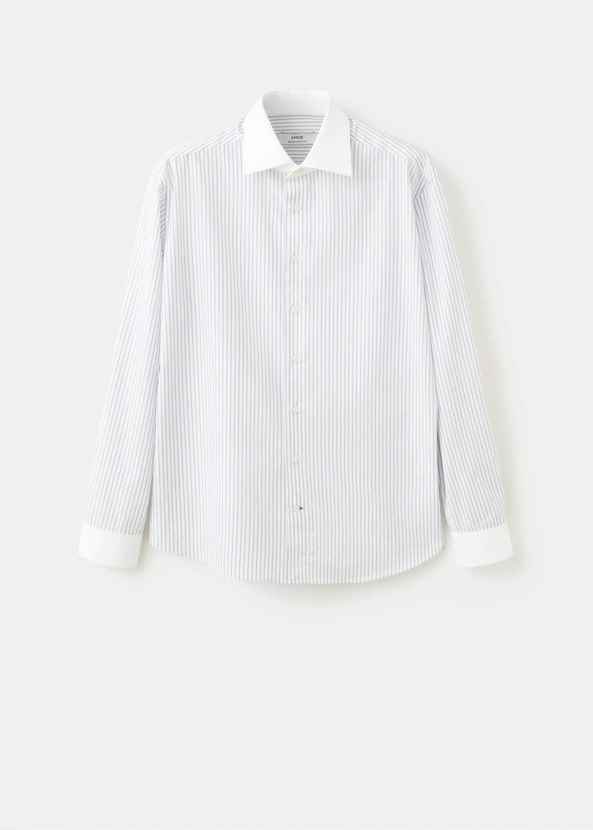 100% cotton slim-fit striped shirt - Article without model, Sky Blue. Ref: 27058272-00.