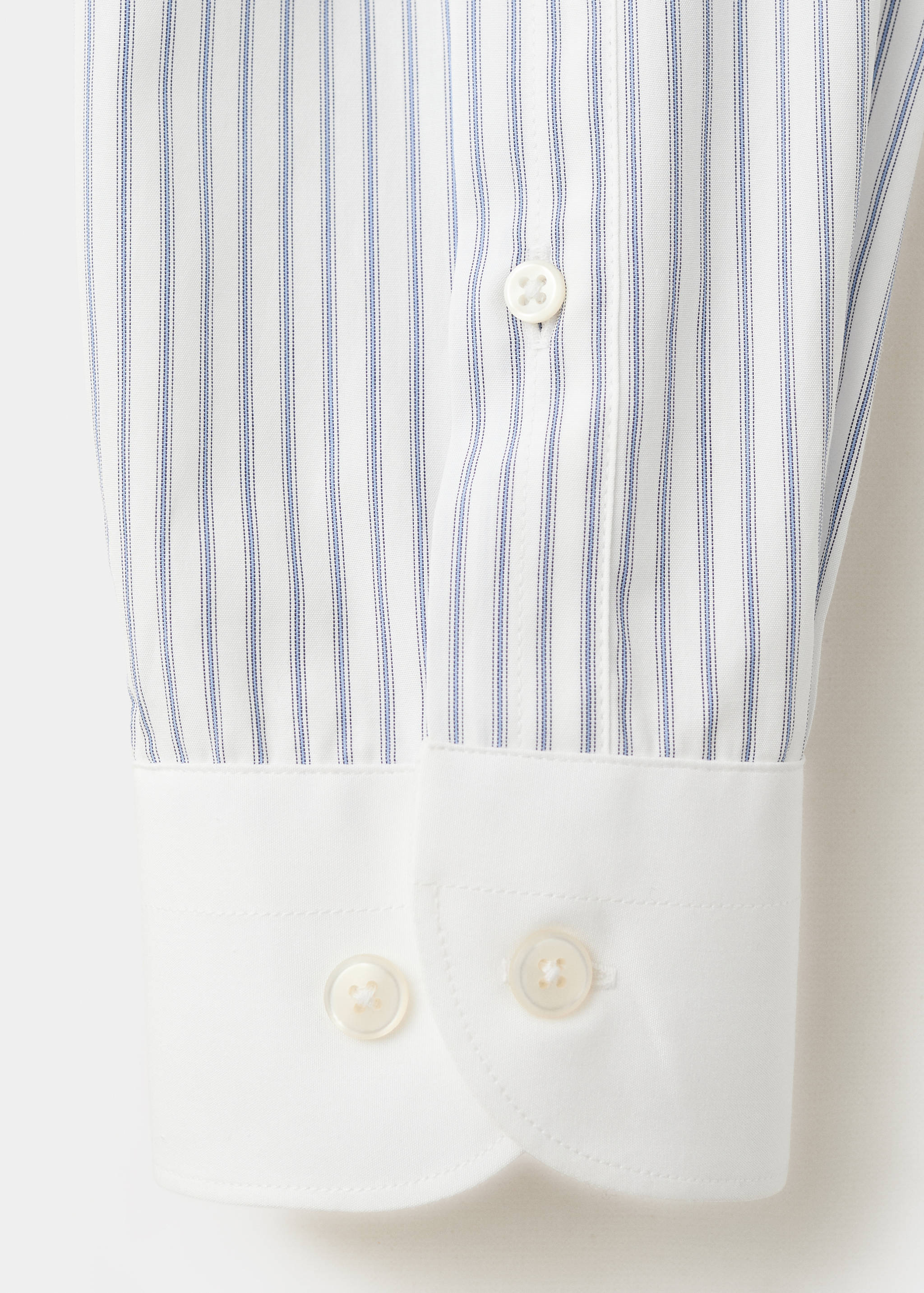 100% cotton slim-fit striped shirt - Details of the article 0