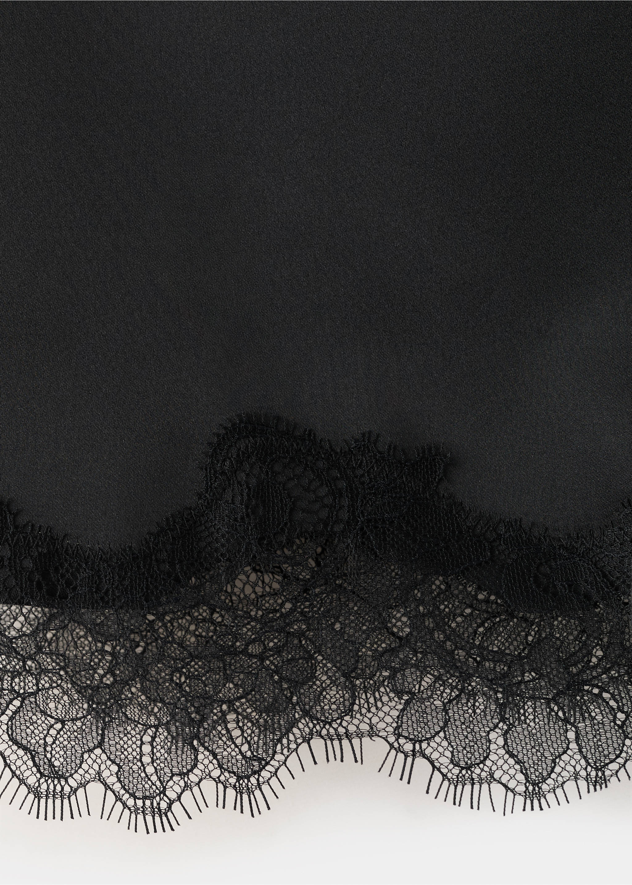 Lace slip skirt - Details of the article 0, Black. Ref: 27058278-00.