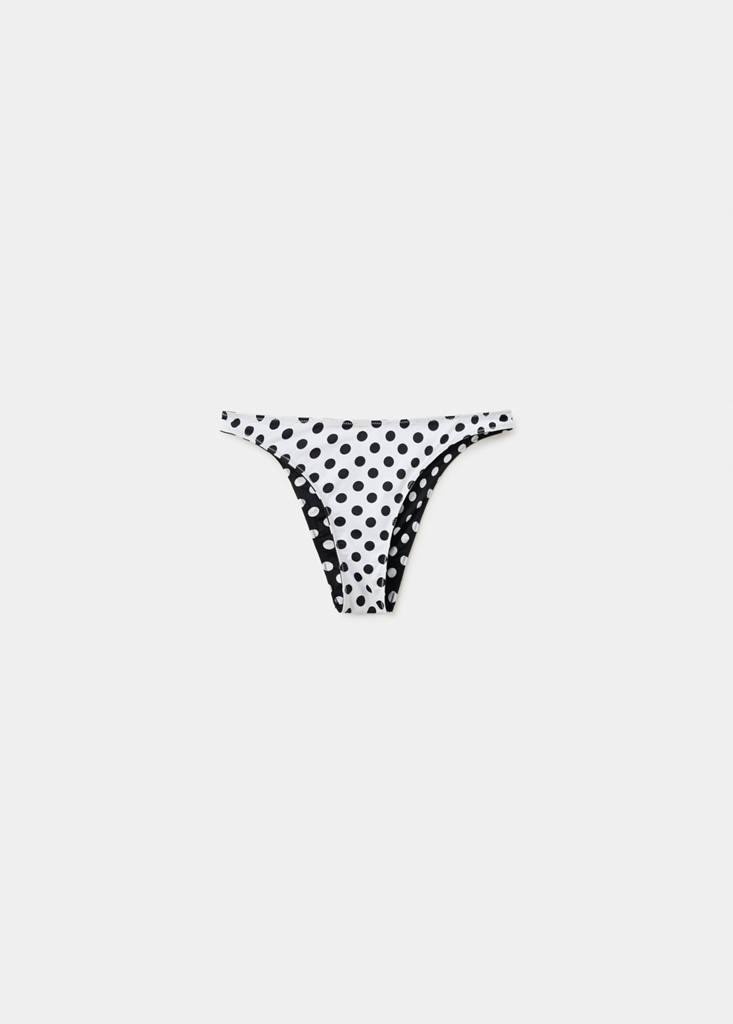 Reversible cheeky polka dot bikini knickers — Black