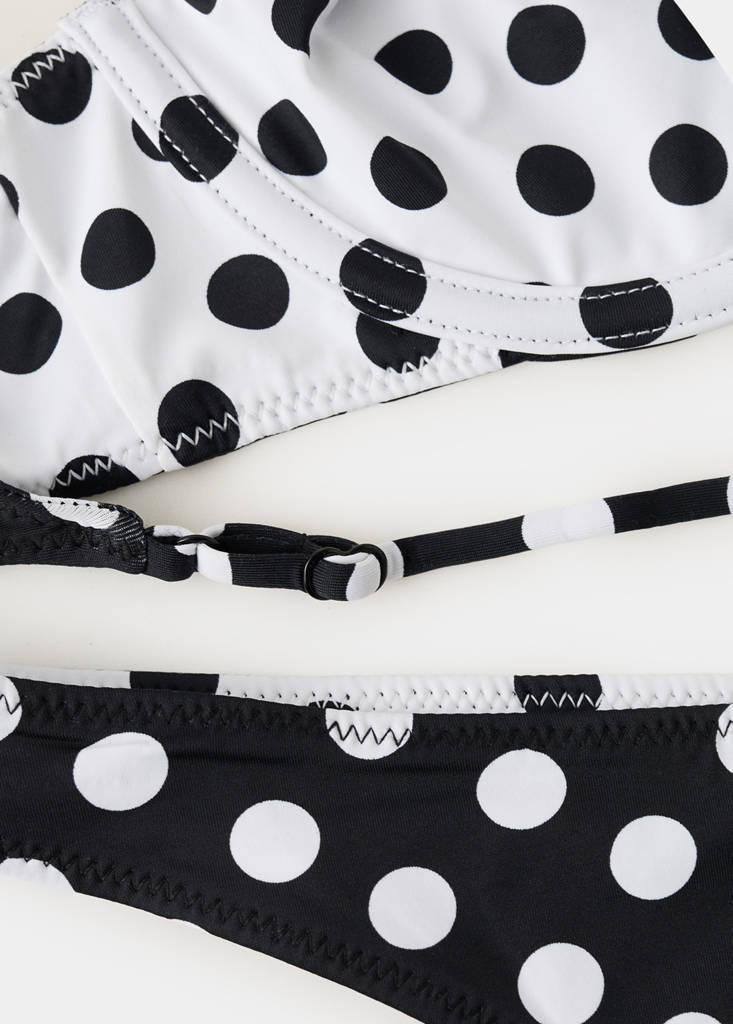 Reversible cheeky polka dot bikini knickers — Black