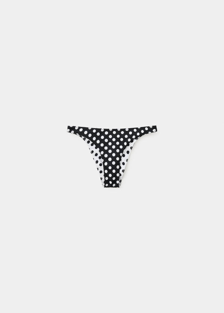 Reversible cheeky polka dot bikini knickers — Black