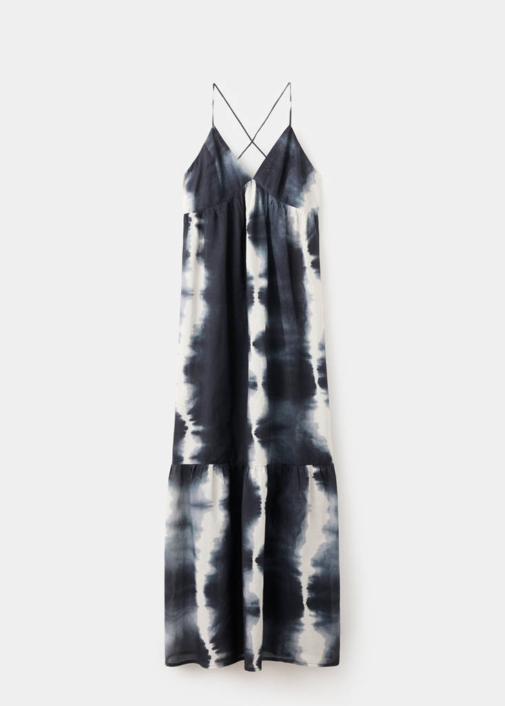 Long tie-dye dress — Charcoal