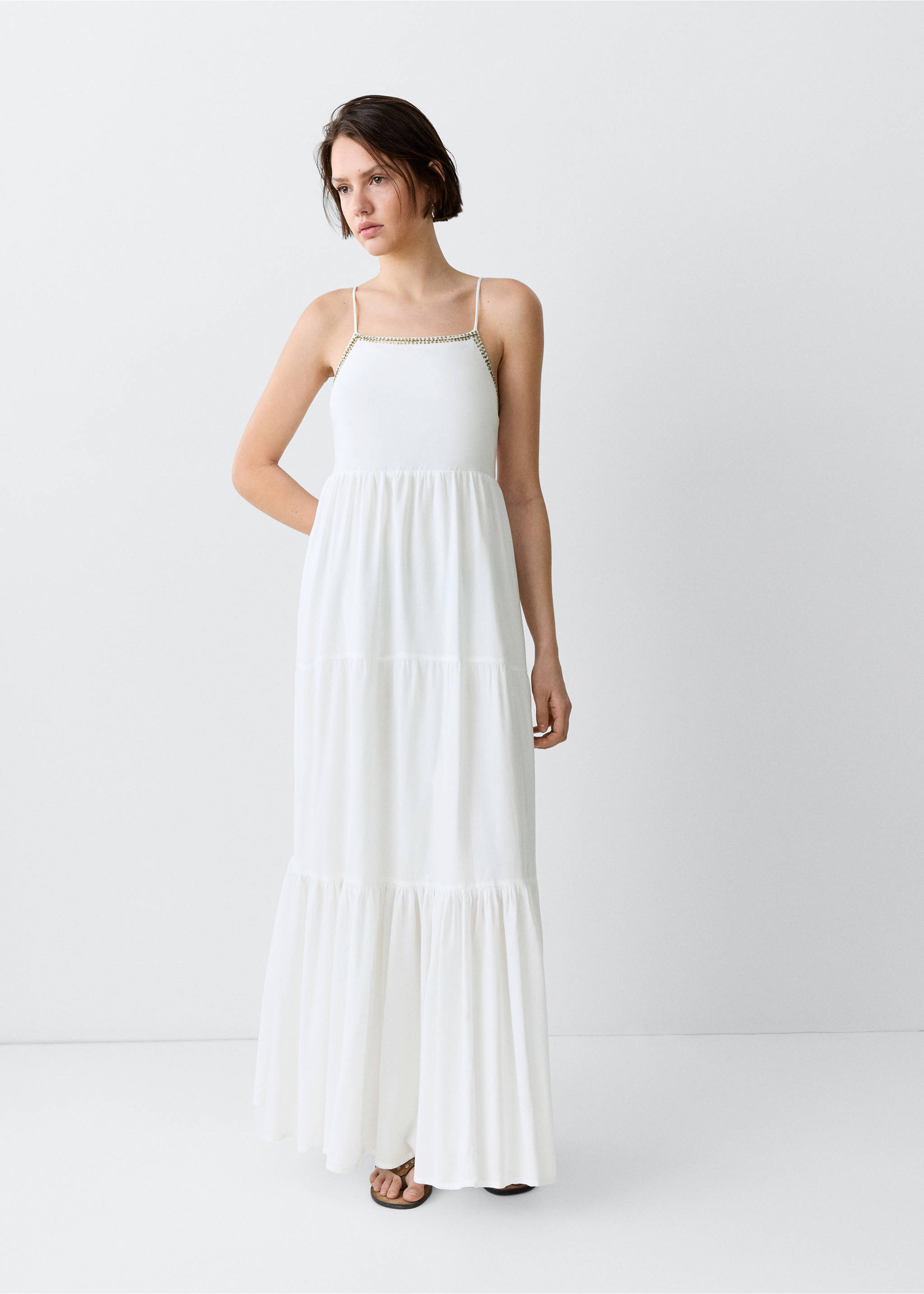 Beaded panel dress - General plane, Off White. Ref: 27058650-01.