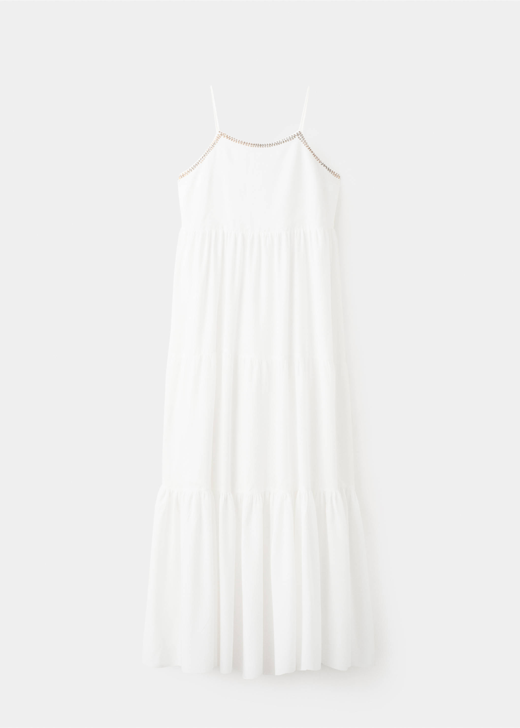 Robe à panneaux avec perles - Article sans modèle, Blanc cassé. Ref: 27058650-00.