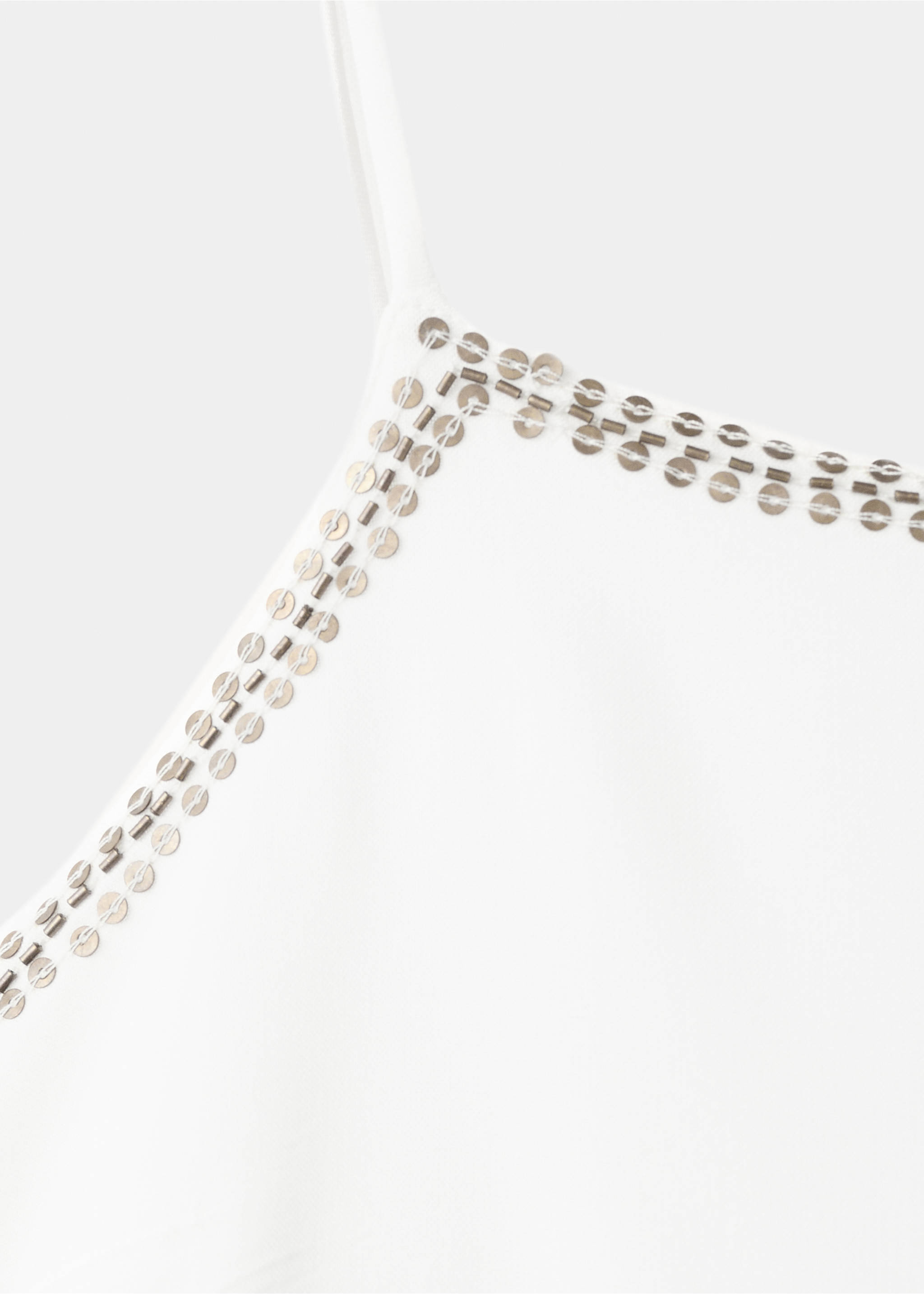 Robe à panneaux avec perles - Détail de l'article 8, Blanc cassé. Ref: 27058650-00.