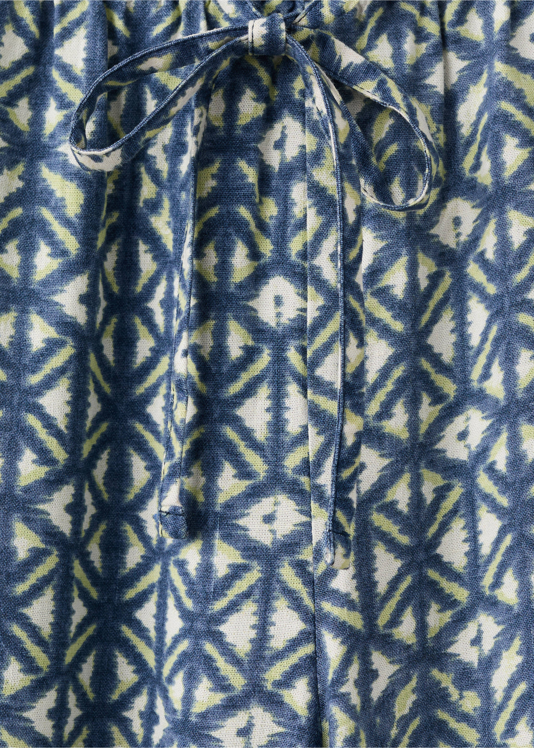 Pantalón lino estampado - Detalle del artículo 8, Azul marino. Ref: 27058651-00.