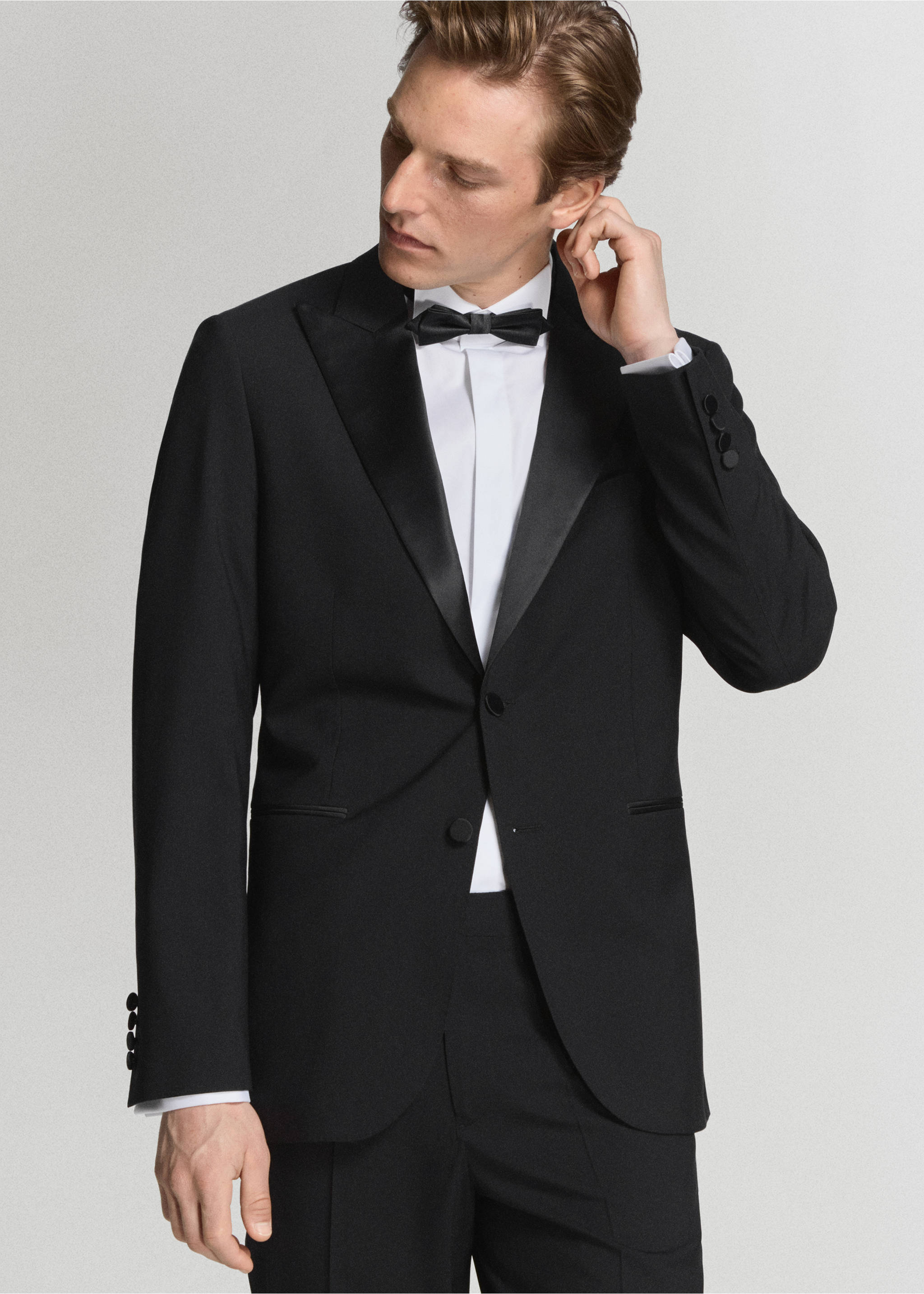 سترة سهرة ضيقة - تفاصيل المنتج 4, أسود. Ref: 27058652-00.