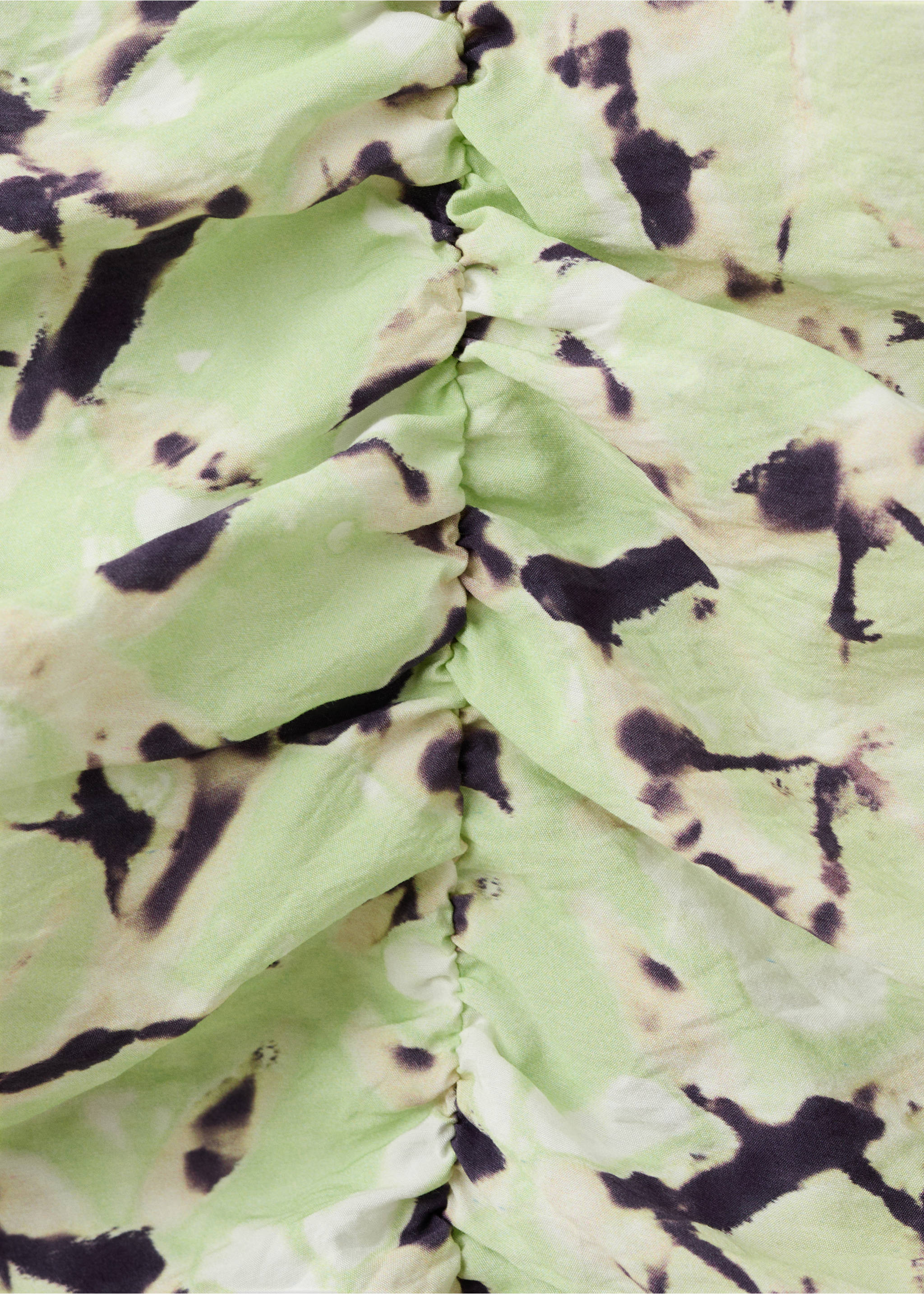 Short tie-dye draped dress - Details of the article 8, Lime. Ref: 27058653-00.