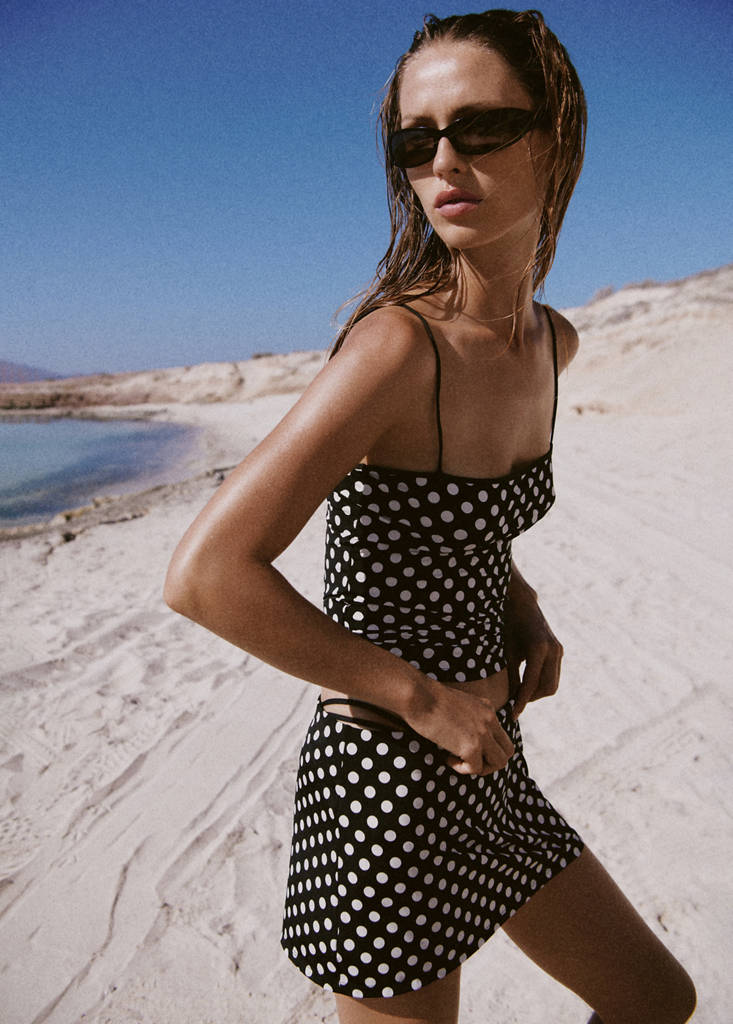 Polka-dot skirt — Black