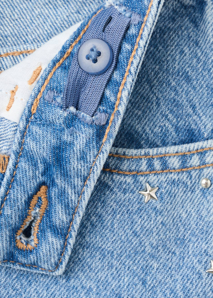 Studded denim skirt — Medium Blue