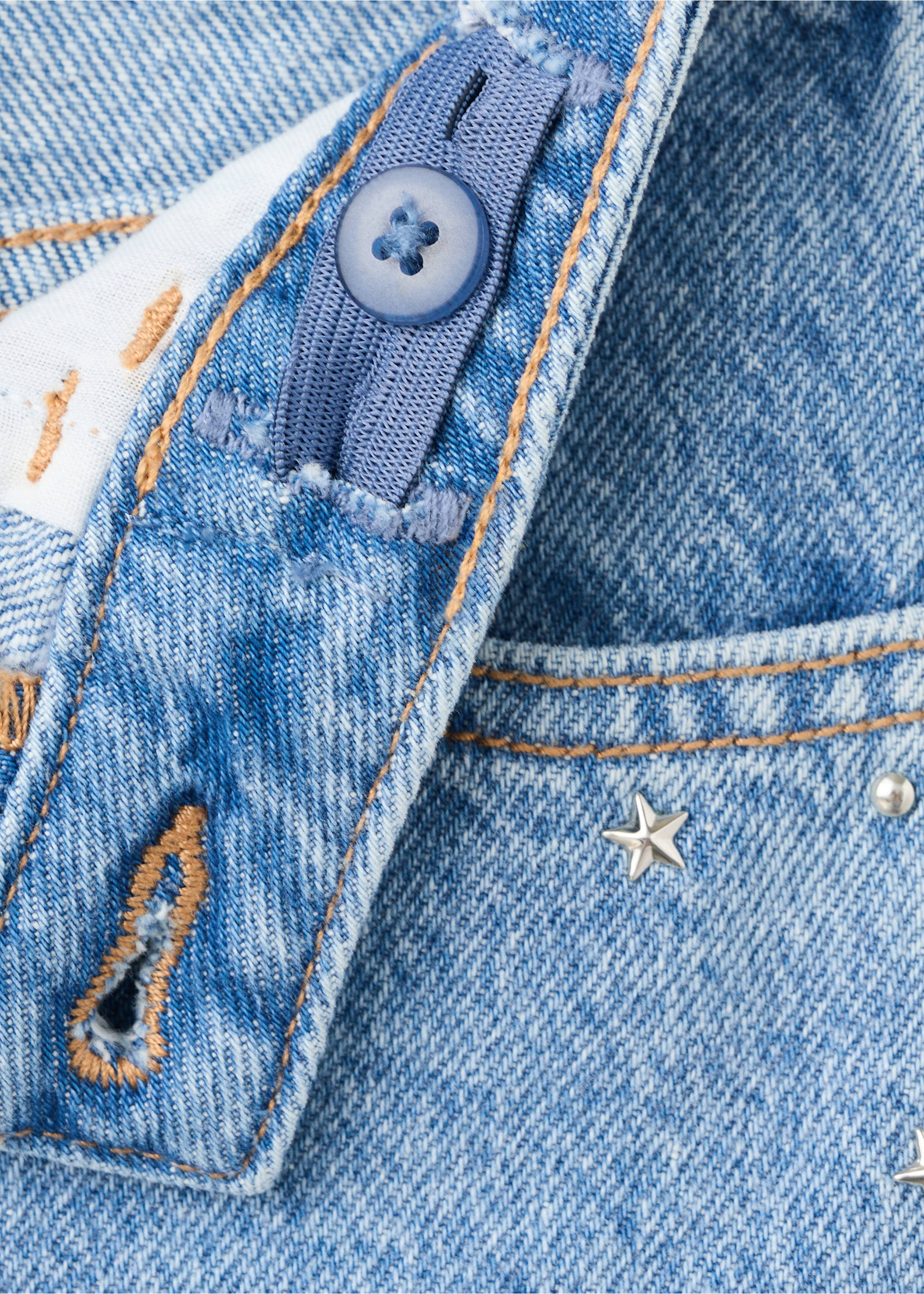 Falda vaquera tachuelas - Detalle del artículo 0, Azul medio. Ref: 27058656-00.