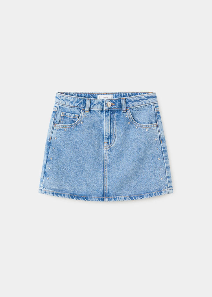 Studded denim skirt — Medium Blue