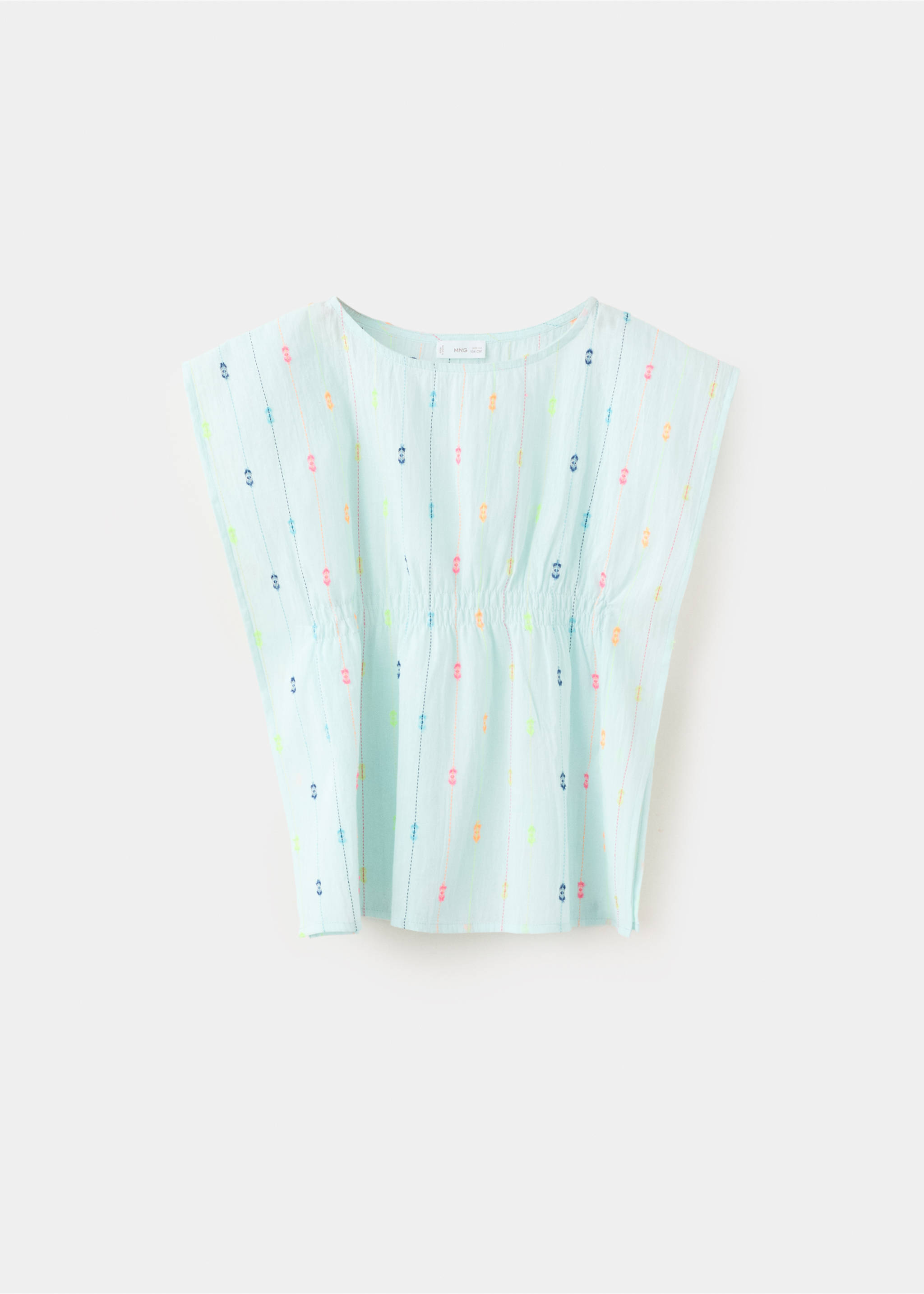 Embroidered cotton caftan - Article without model, Sky Blue. Ref: 27058657-00.
