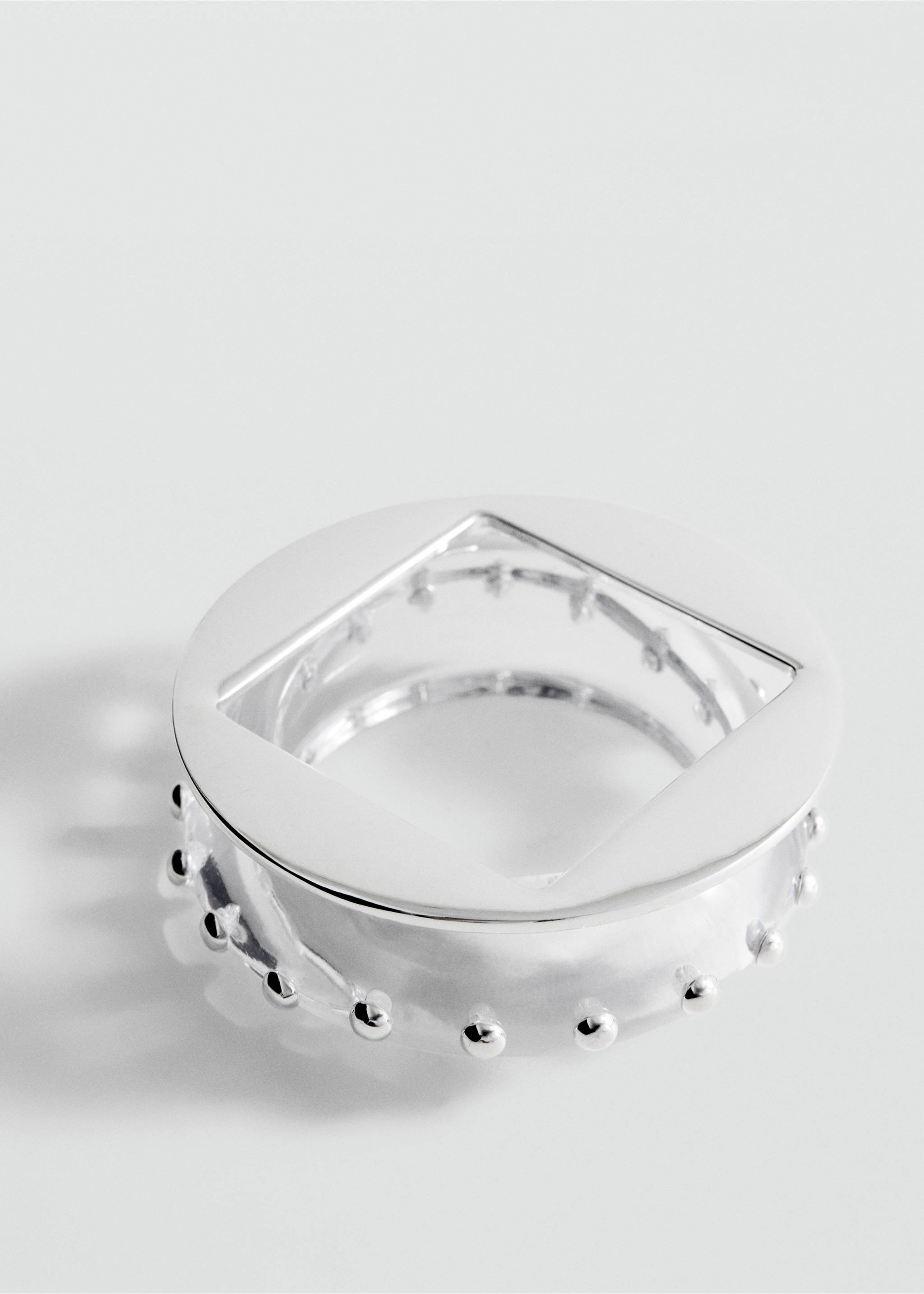 Rigid bracelets set - Details of the article 1, Silver. Ref: 27058658-00.