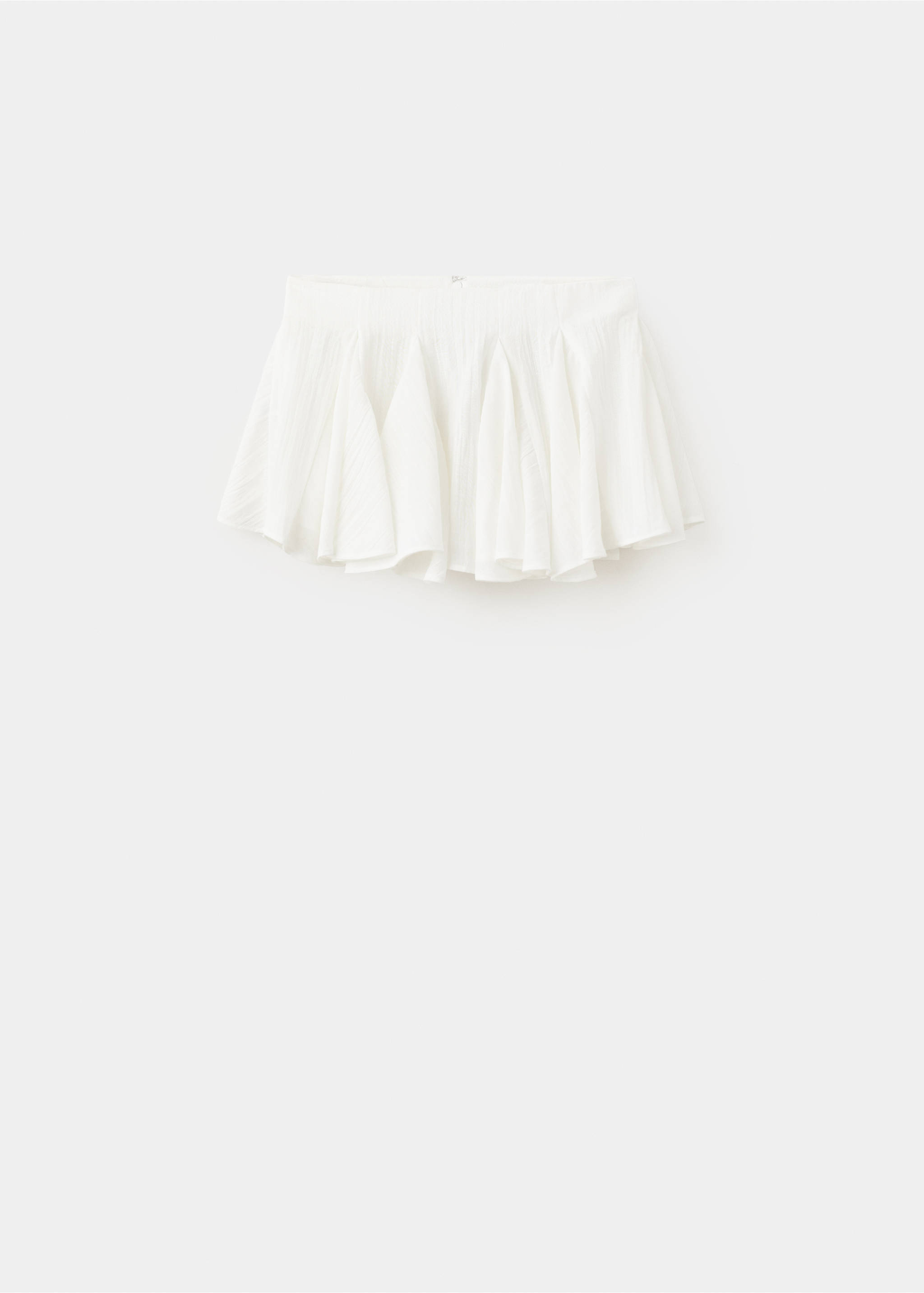 Ruffled short skirt - Article without model, White. Ref: 27058659-00.