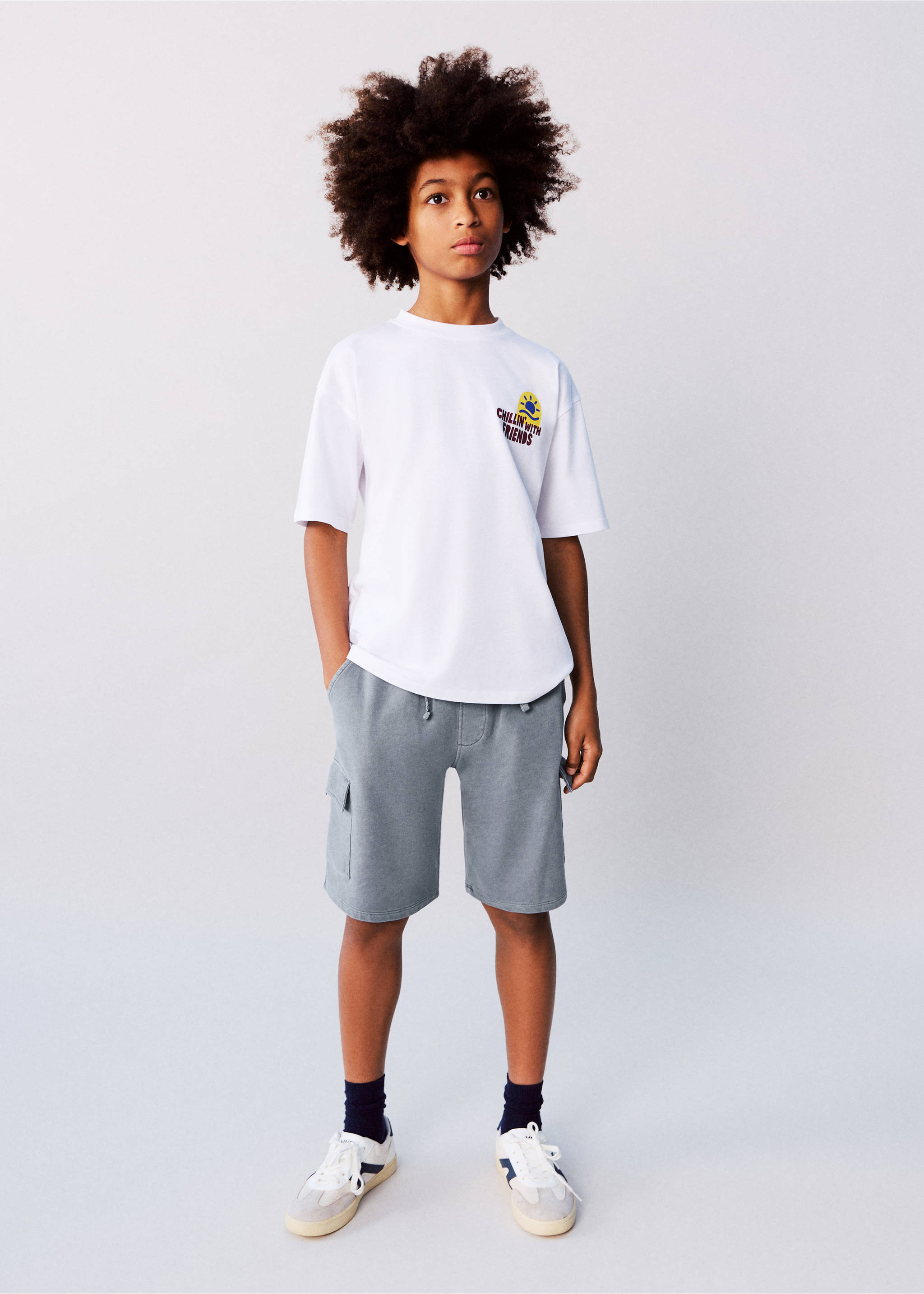 Bermuda poches cargo - Plan général, Bleu. Ref: 27058660-00.