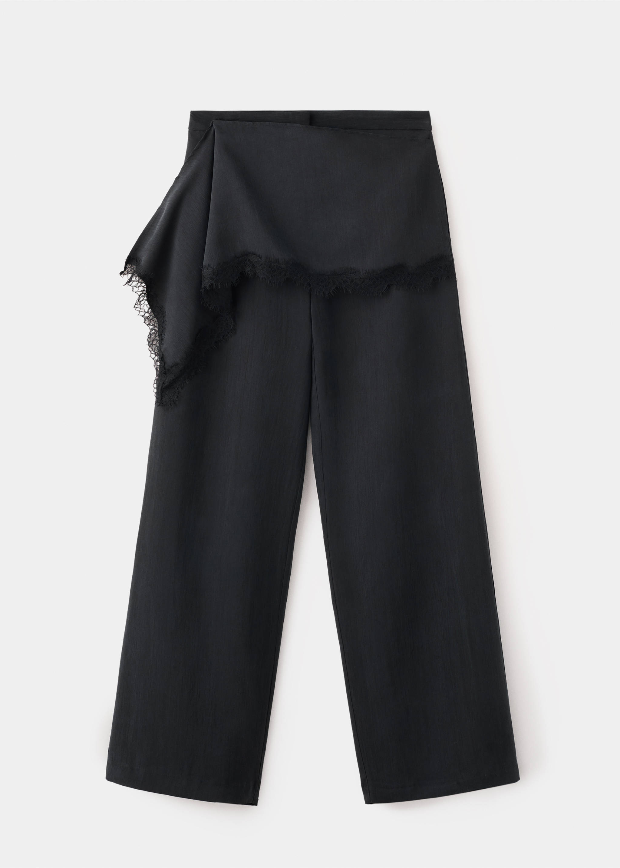 High-waisted lyocell trousers - Article without model, Black. Ref: 27058665-00.