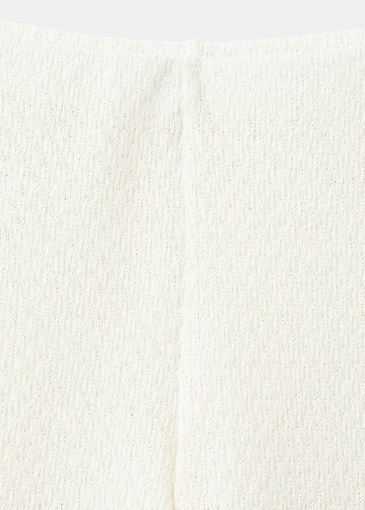 Straight knitted trousers — Ecru