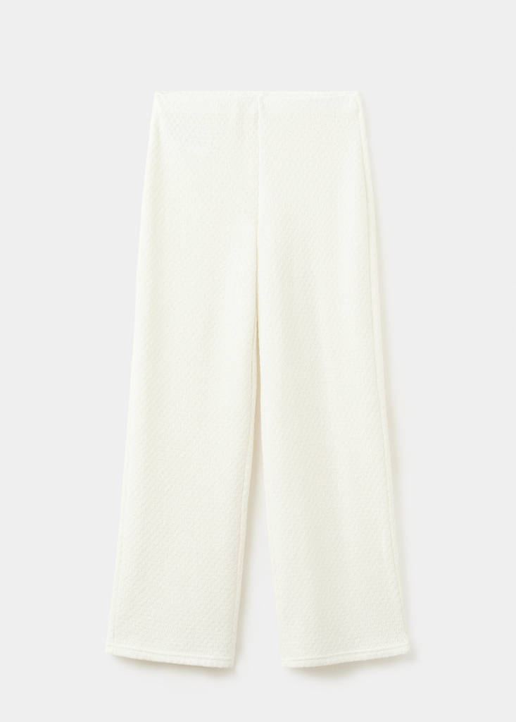 Straight knitted trousers — Ecru