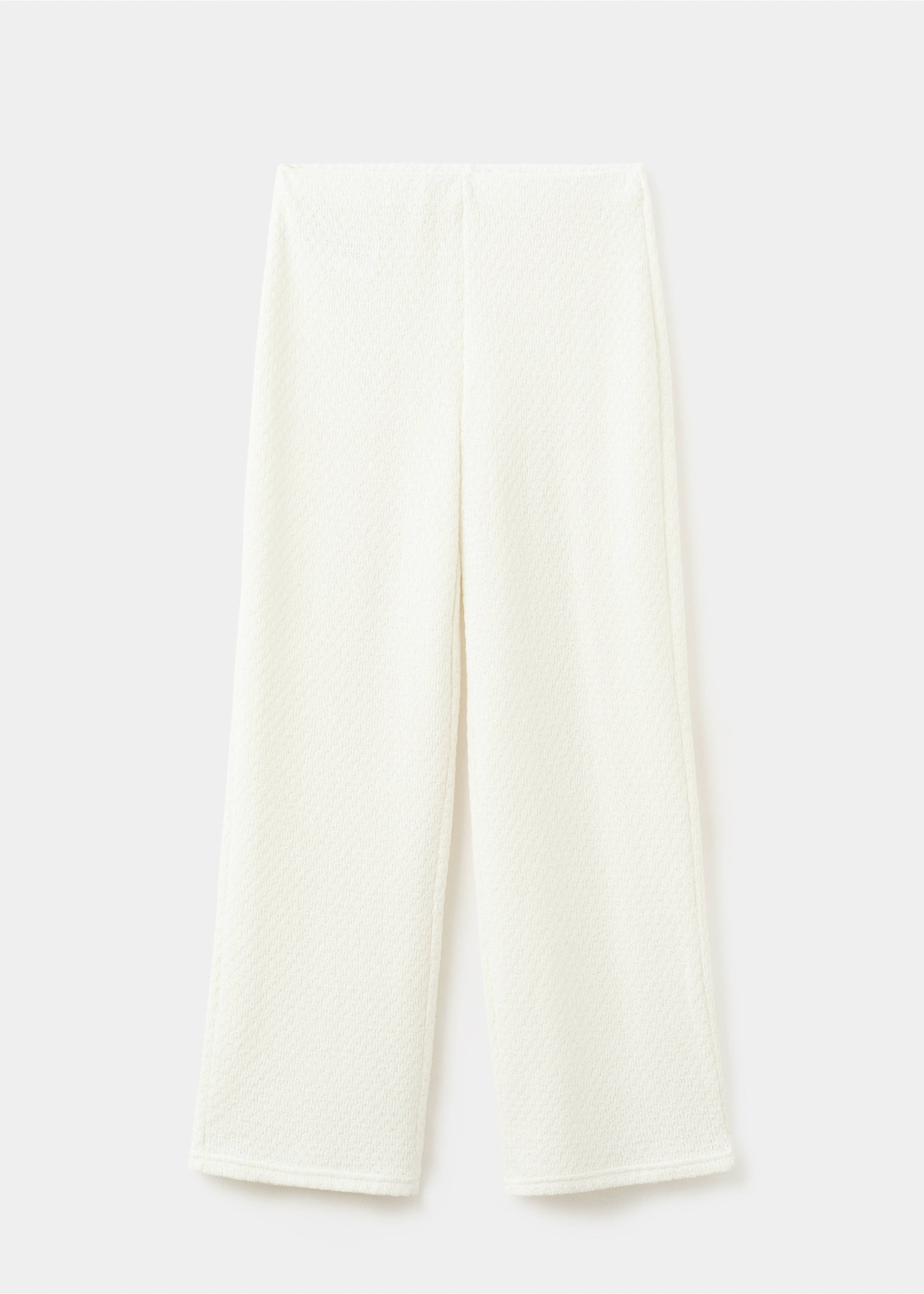 Straight knitted trousers - Article without model, Ecru. Ref: 27059056-00.