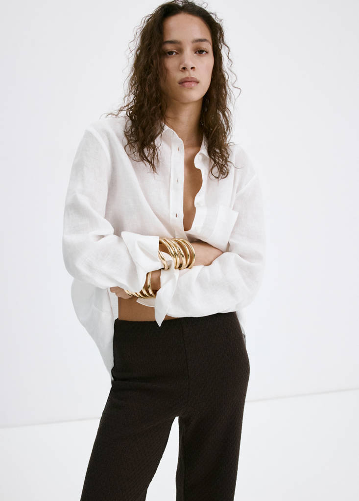 Straight knitted trousers — Brown