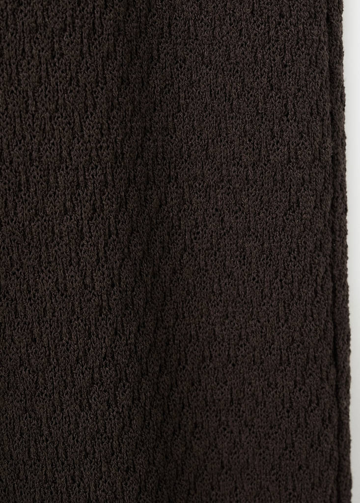 Straight knitted trousers — Brown