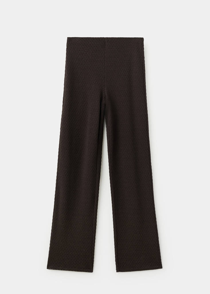 Straight knitted trousers — Brown