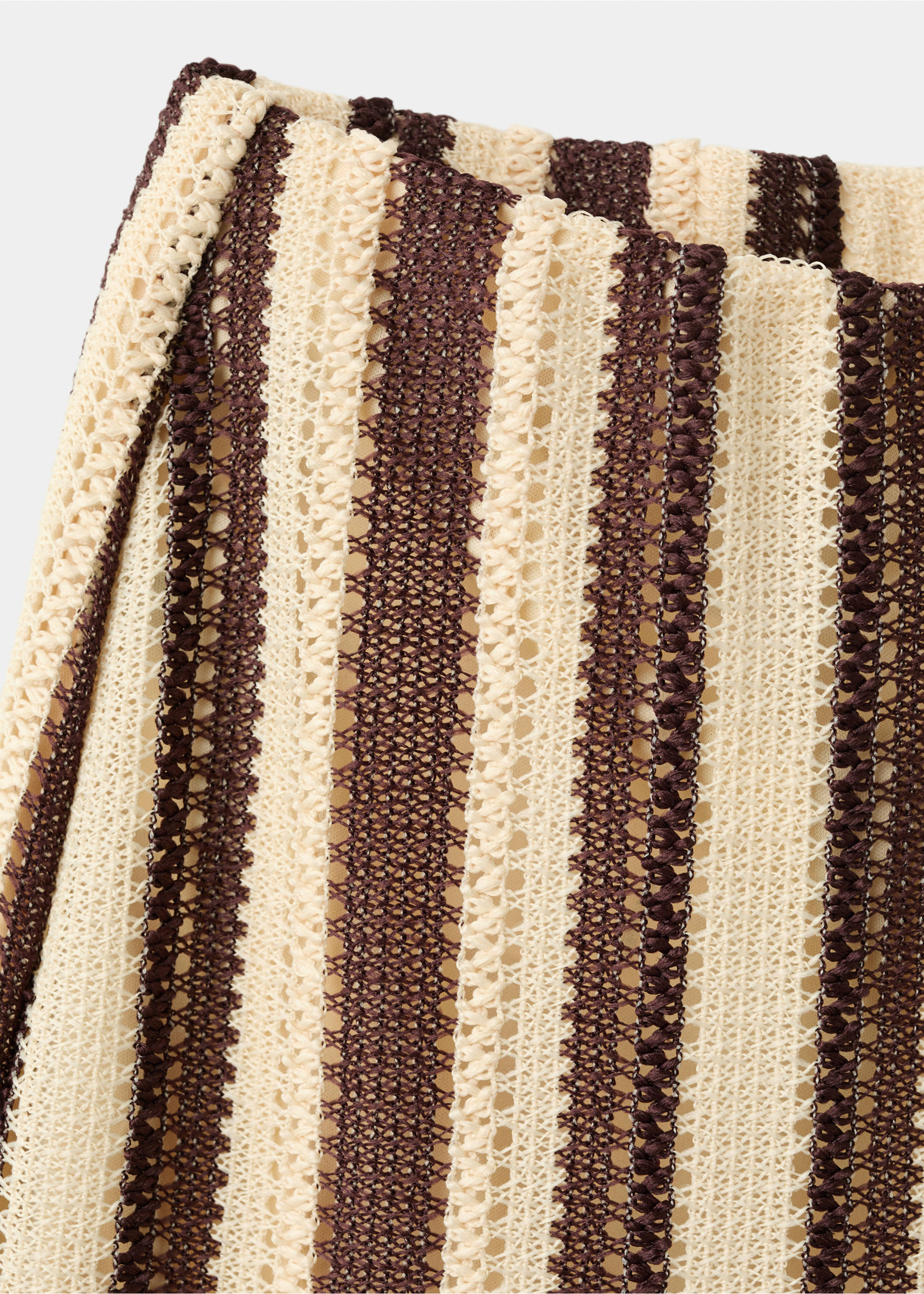 Pantalon en maille ajourée à rayures - Détail de l'article 8, Marron. Ref: 27059058-00.