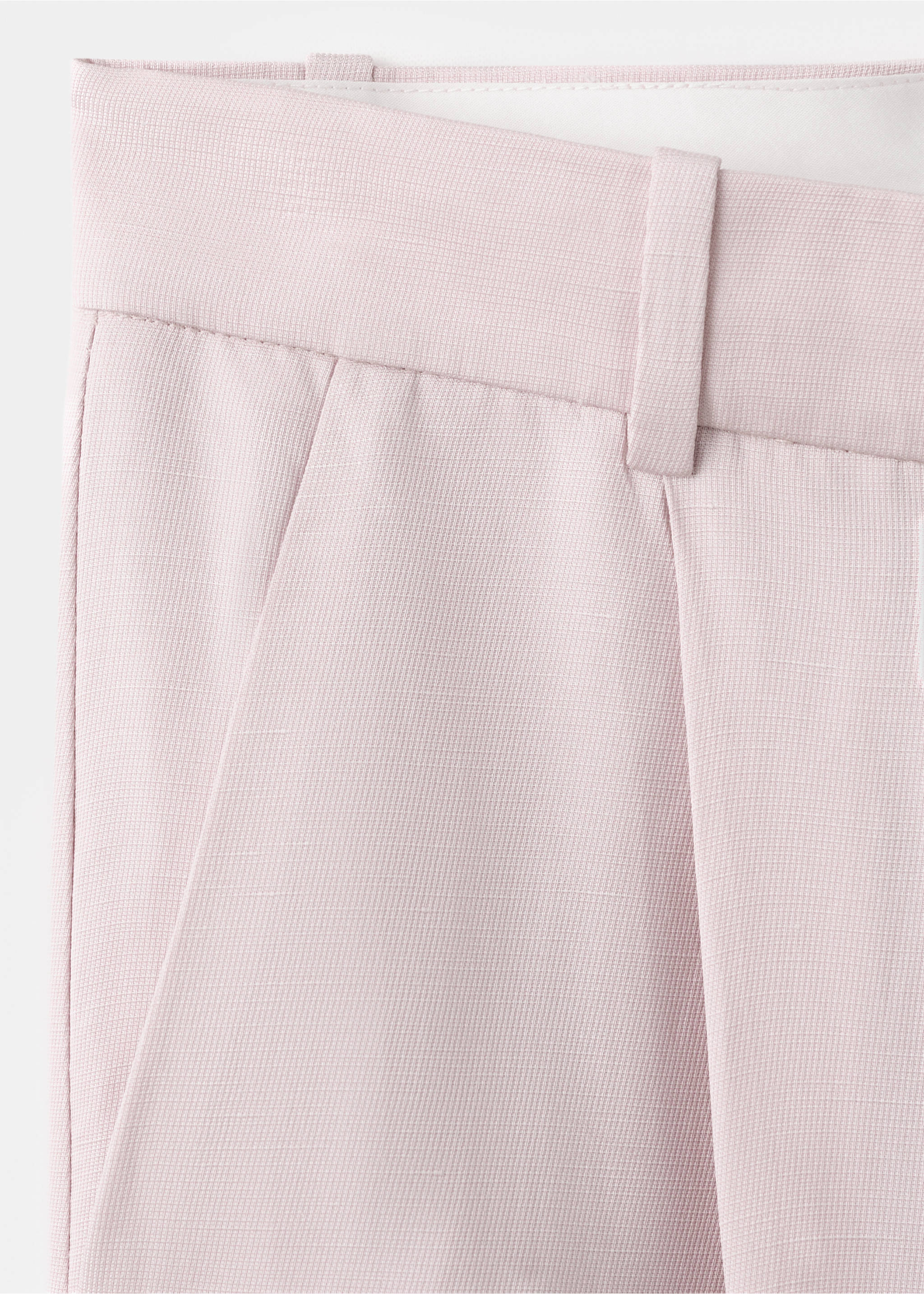 Straight-fit linen suit trousers - Details of the article 8, Light/Pastel Purple. Ref: 27059059-00.