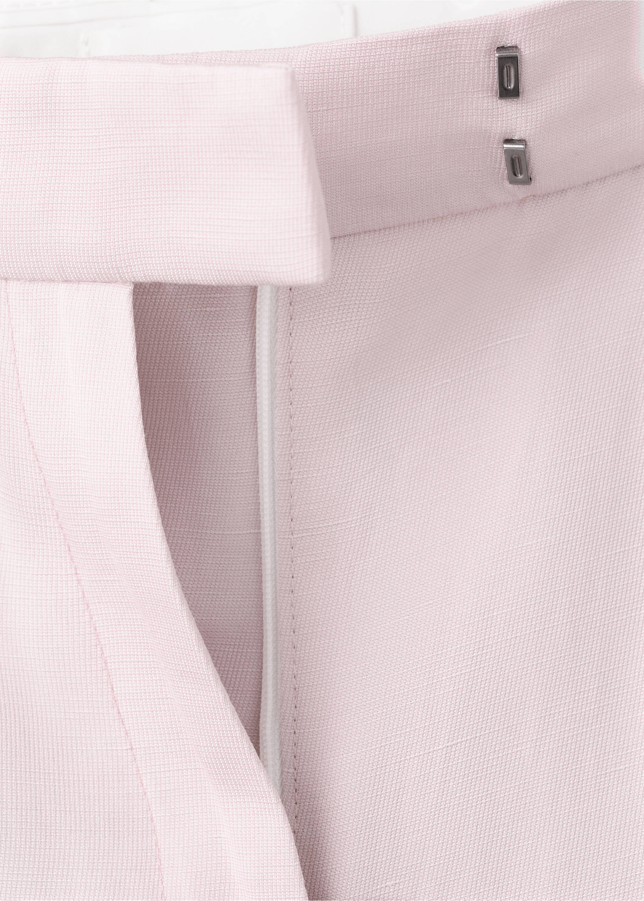 Straight-fit linen suit trousers - Details of the article 0, Light/Pastel Purple. Ref: 27059059-00.