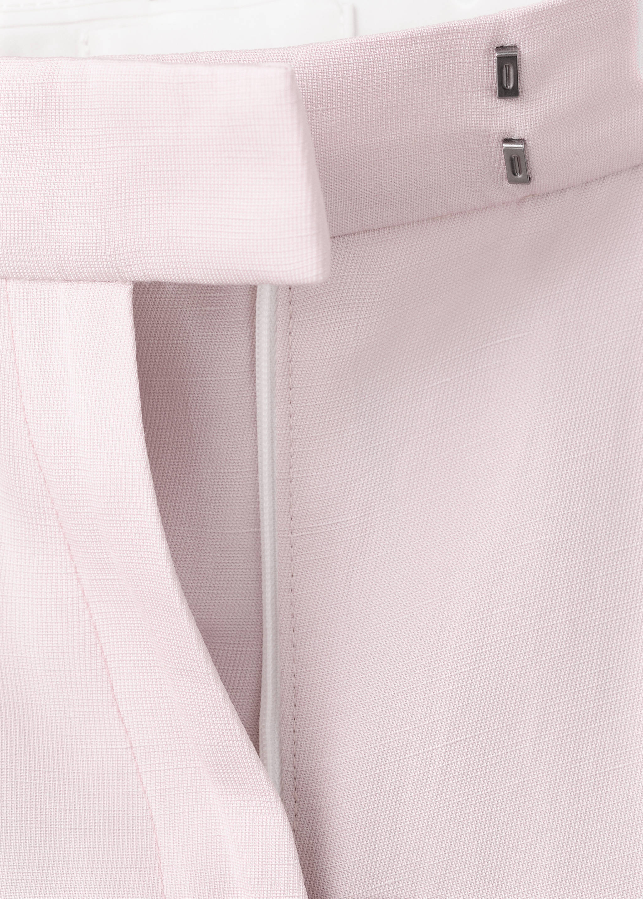 Straight-fit linen suit trousers - Details of the article 0