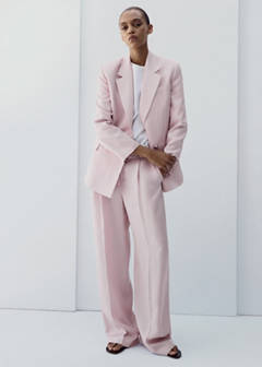 Straight-fit linen suit trousers — Light/Pastel Purple 10