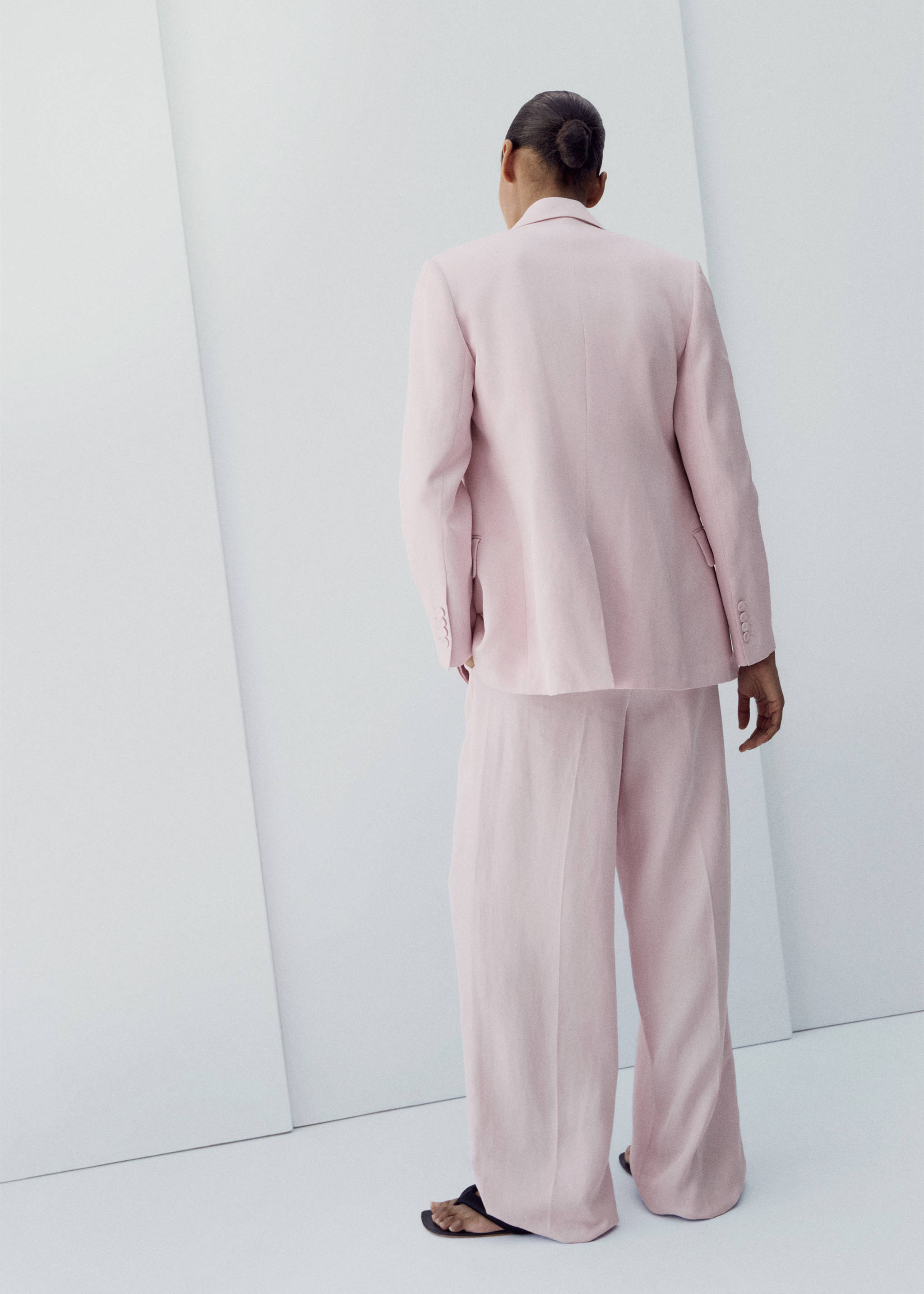 Straight-fit linen suit trousers - Reverse of the article