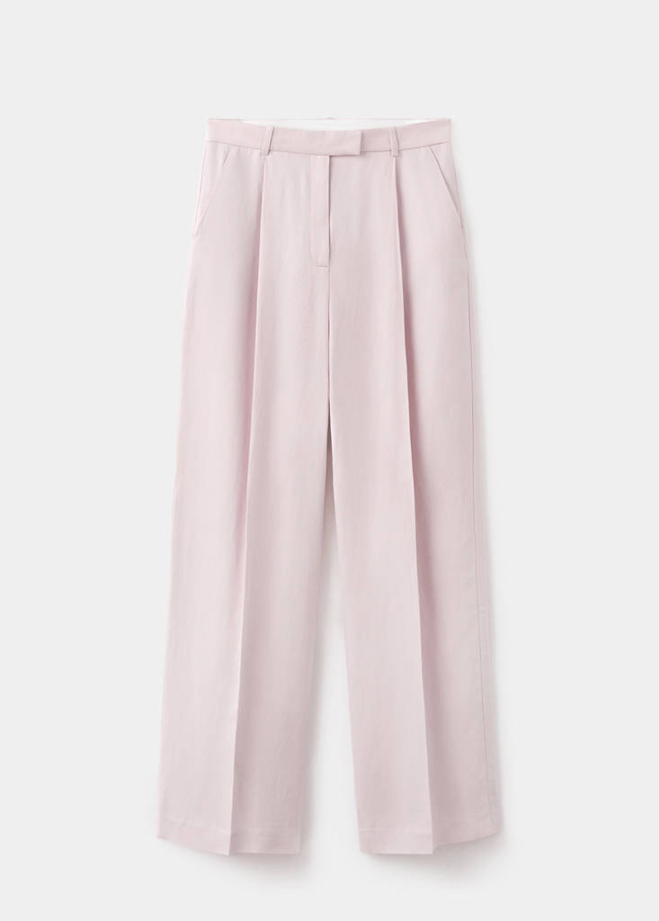 Straight-fit linen suit trousers — Light/Pastel Purple