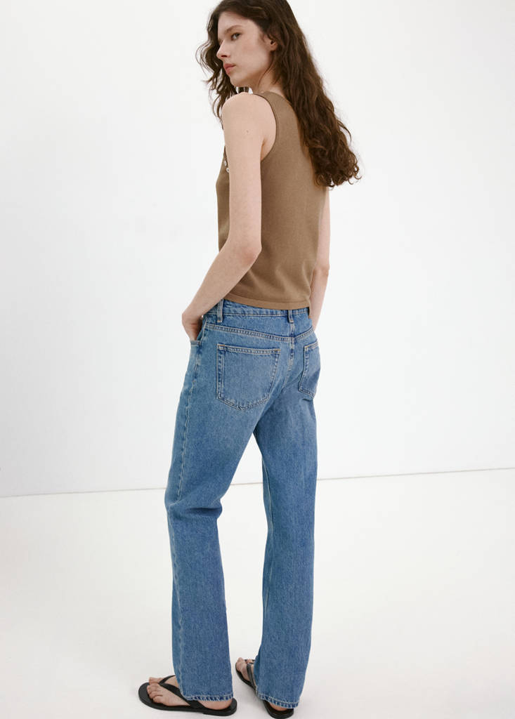 Sleeveless top with decorative buttons — Caramel