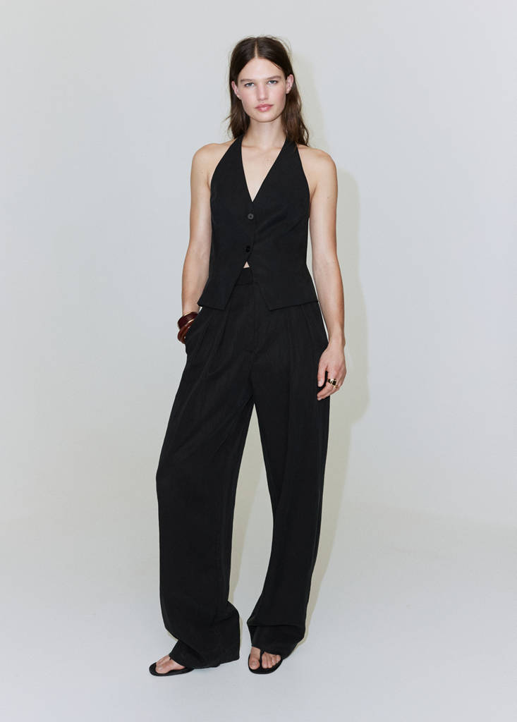 Lyocell suit waistcoat — Black