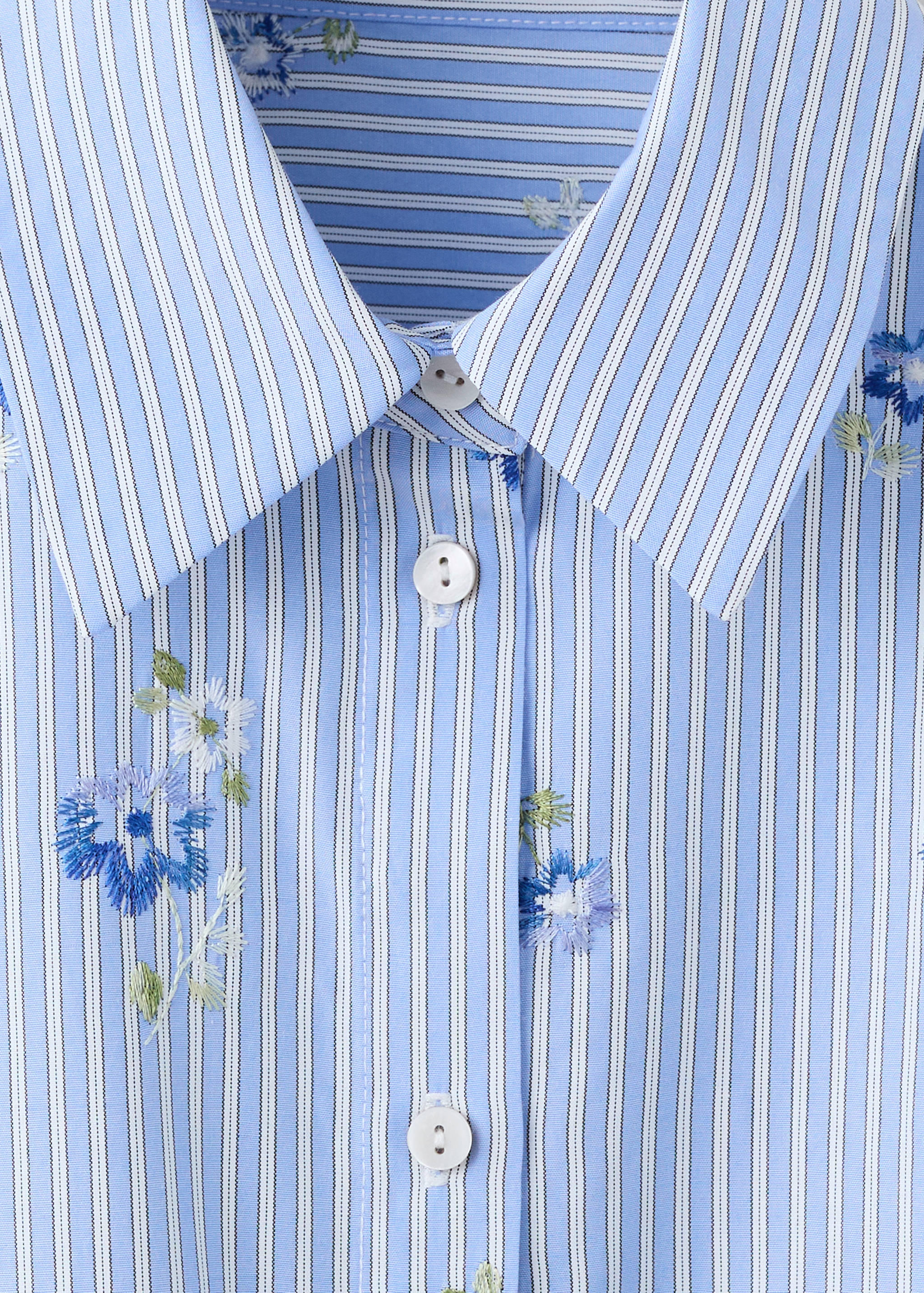 Flower embroidered striped shirt - Details of the article 8