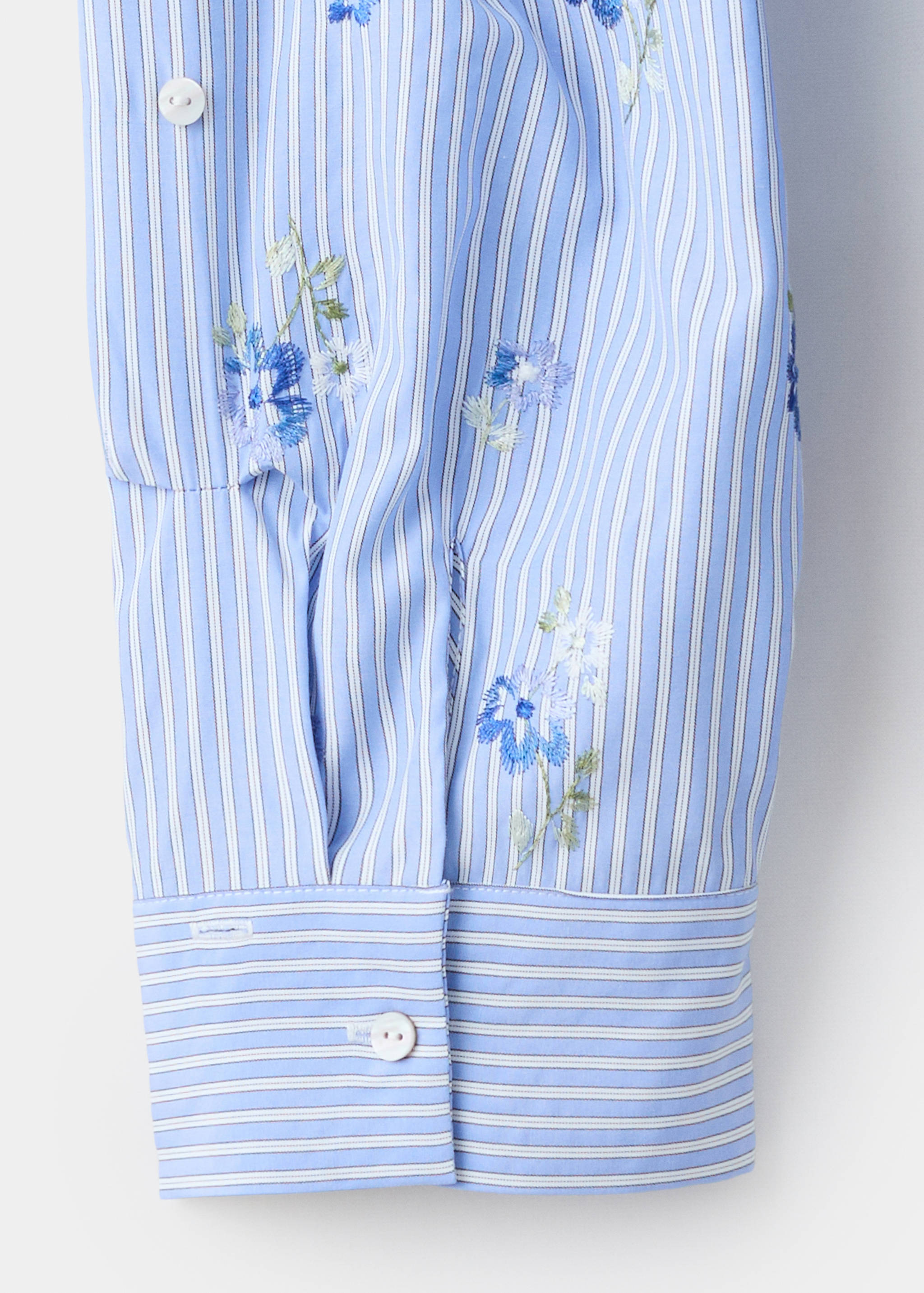Flower embroidered striped shirt - Details of the article 0