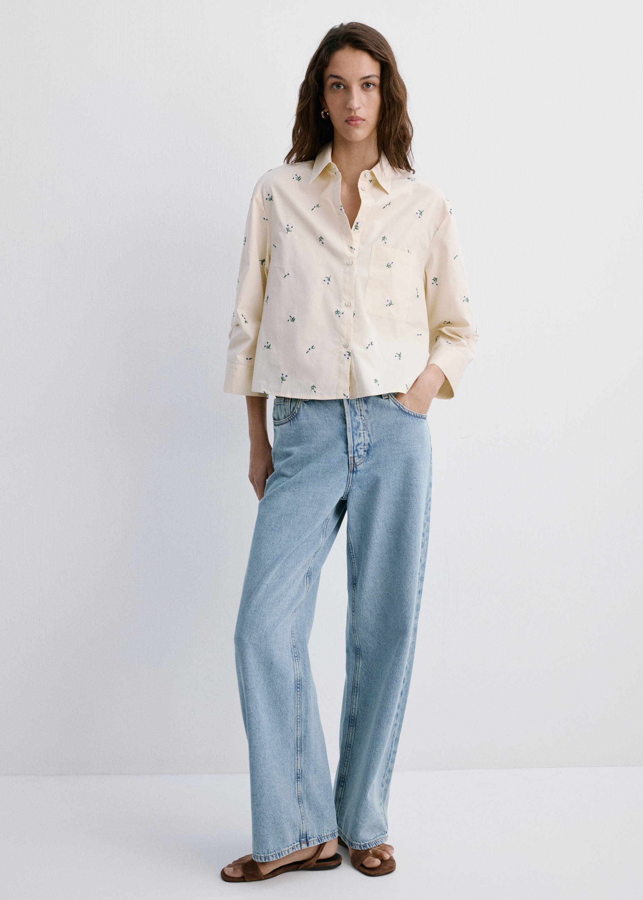 Embroidered cotton shirt - General plane