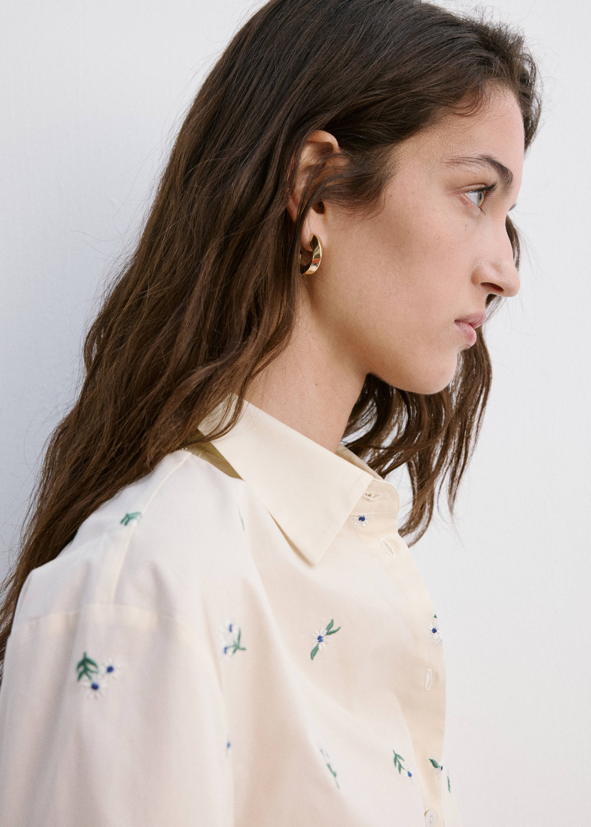 Embroidered cotton shirt - Details of the article 1