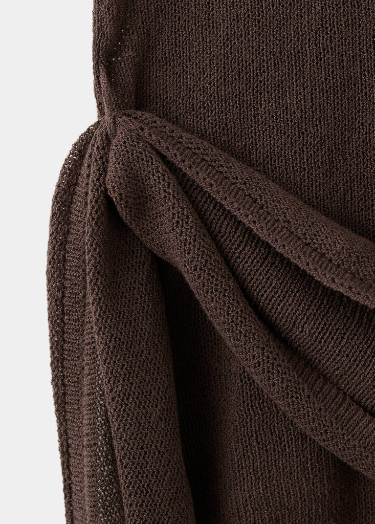 Knitted top with knot detail — Chocolate